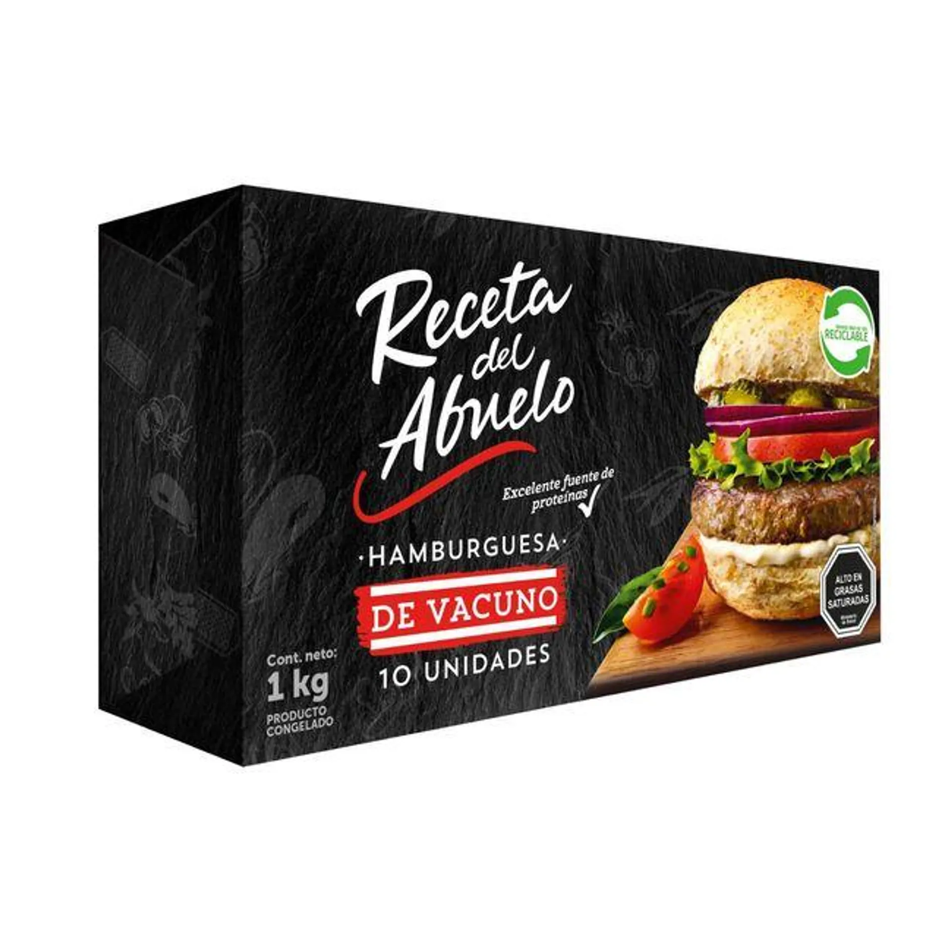 Hamburguesa Vacuno Receta del Abuelo 100 g 10 un.