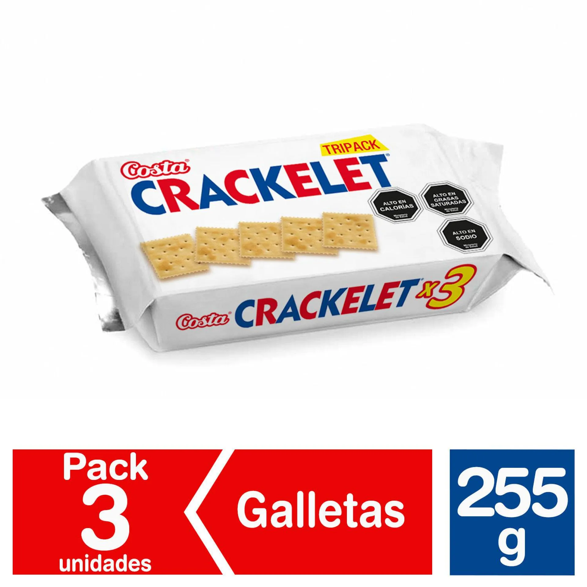 Galletas tripack Crackelet 255 g