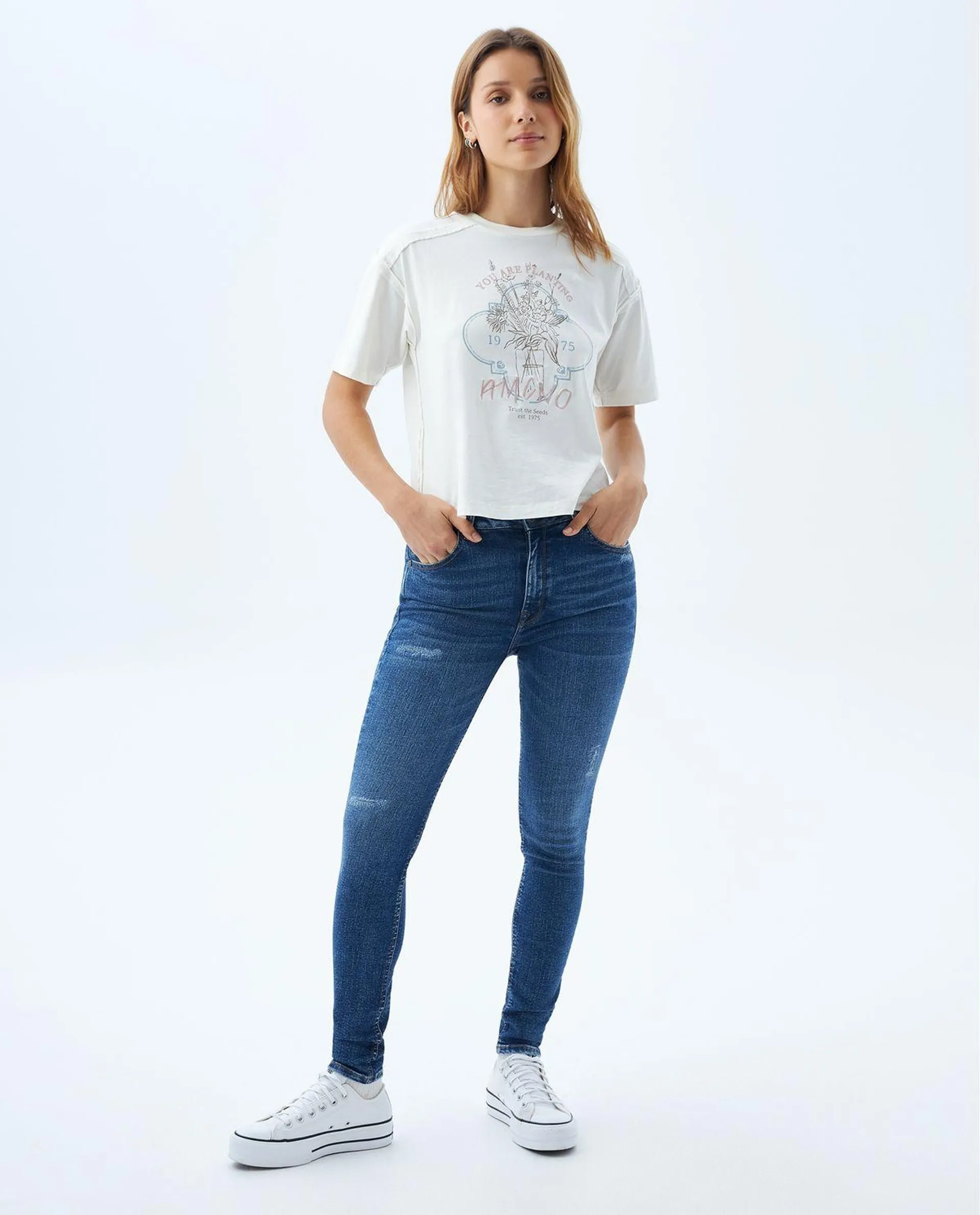 Jean Jegging de tiro alto para mujer