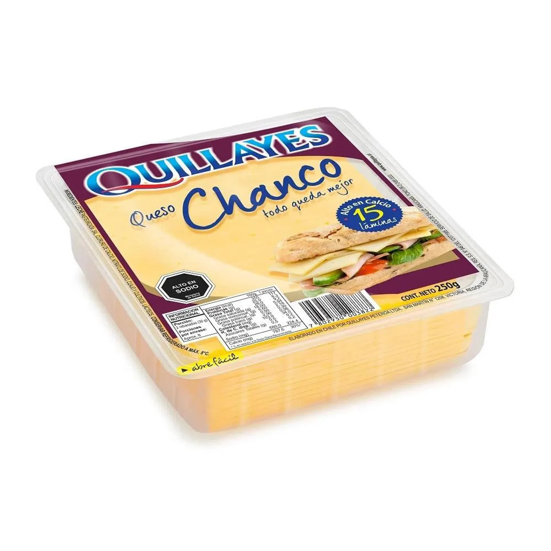 Queso chanco laminado