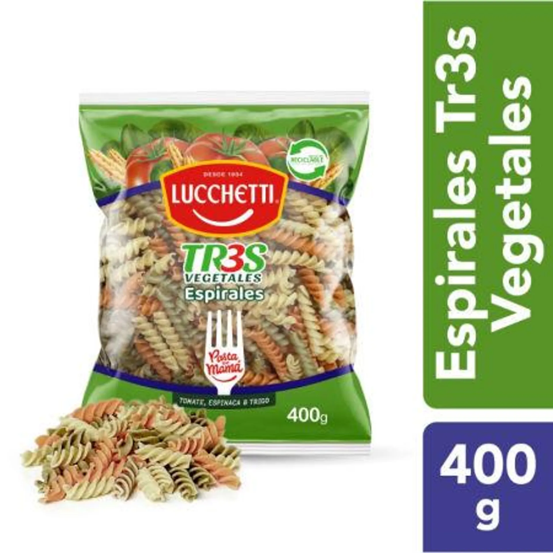 Lucchetti - Fideos Espirales Trisabor Bolsa, 400 g