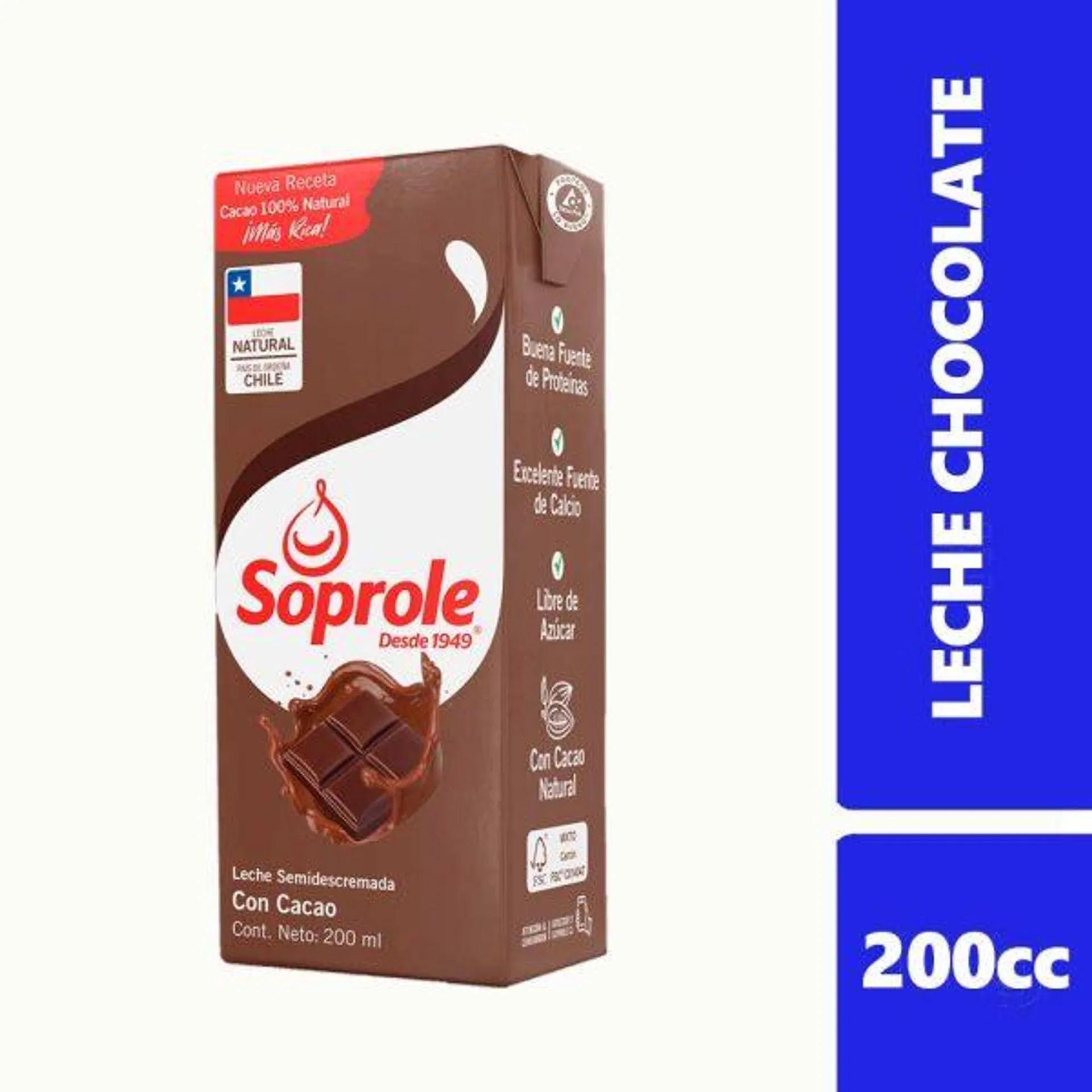 Leche Bombillin Chocolate Soprole Caj 200cc