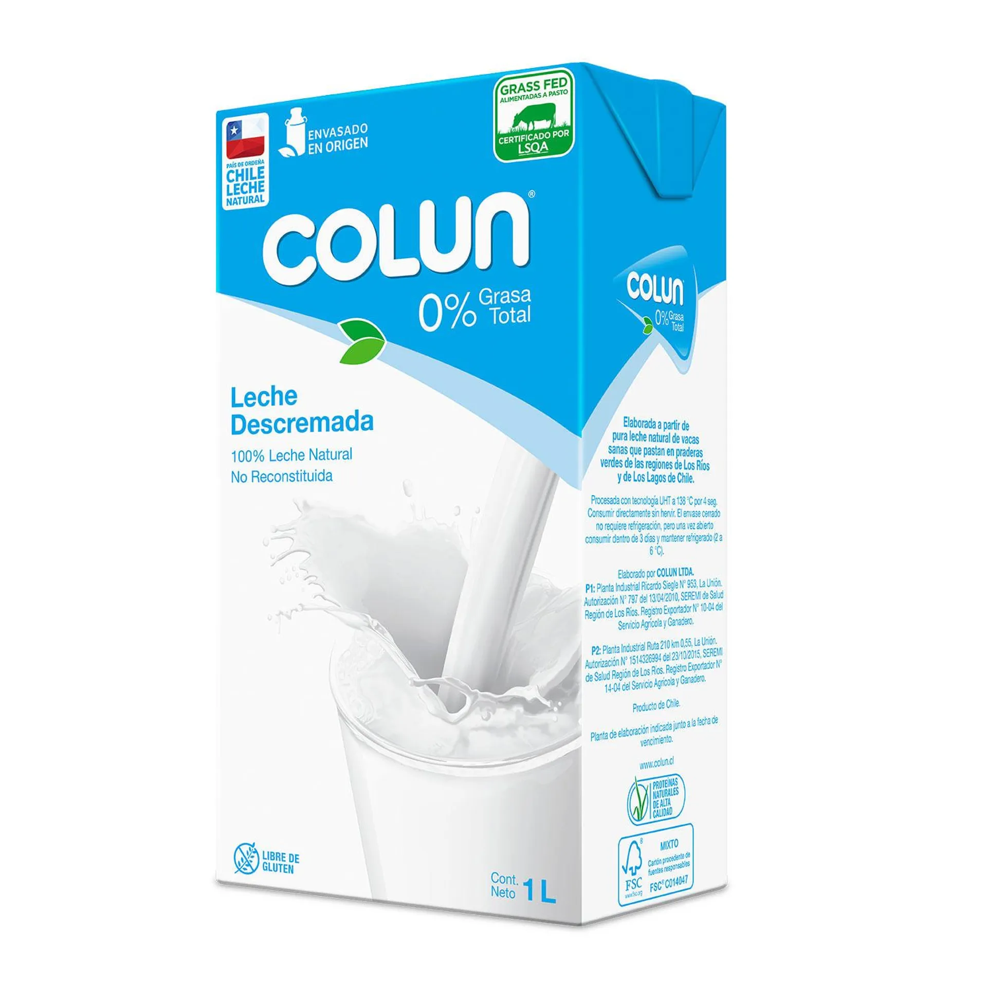 Leche Colun Descremada 1 L