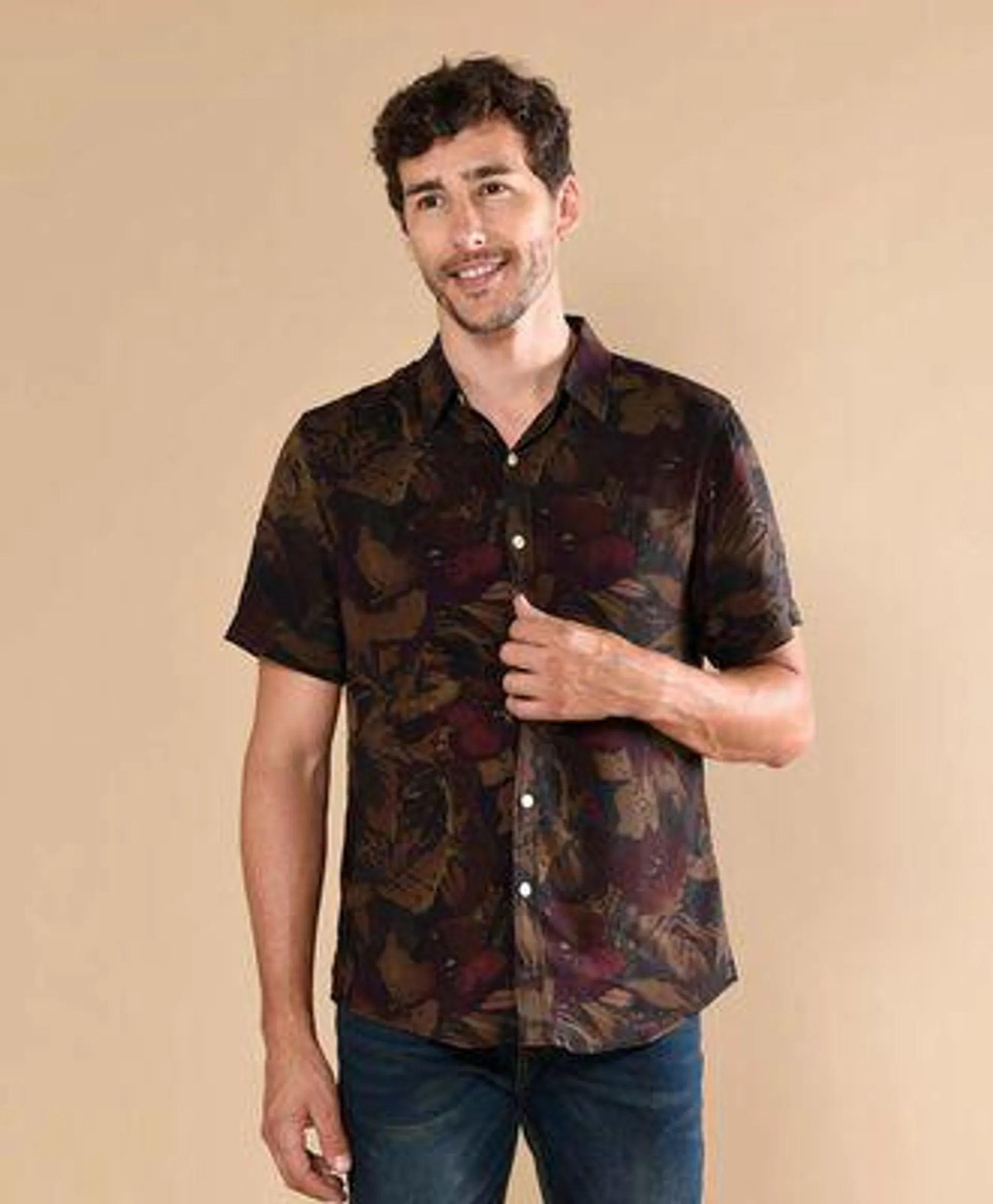 Camisa hombre flores