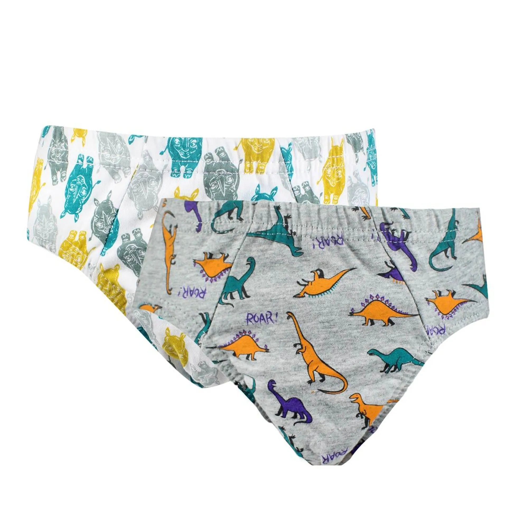 Tais - 2 Unidades Slip Infantil Algodón Print Rinoceronte 🦏