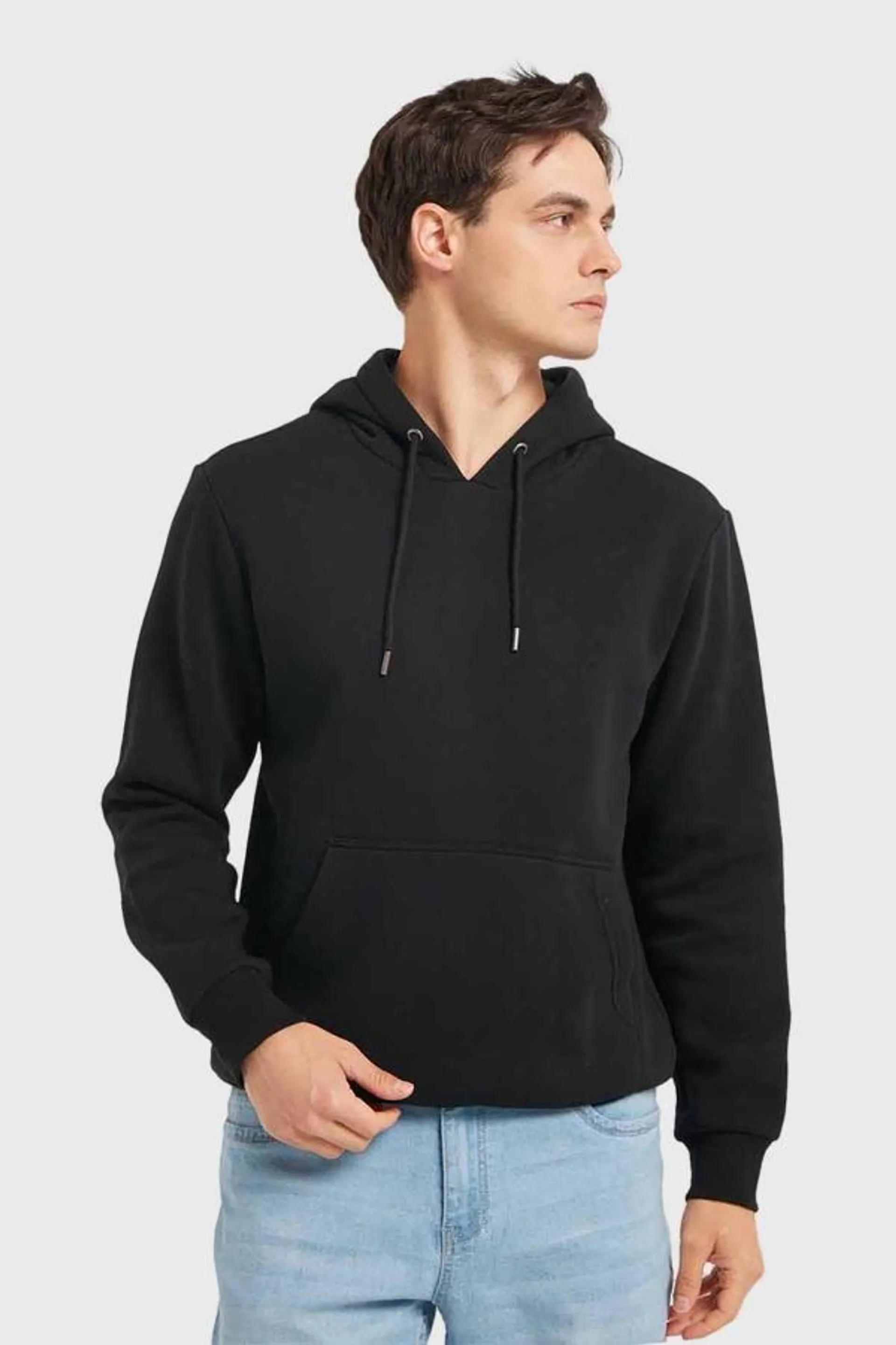 PolerÓn hombre hoodie bÁsico negro i