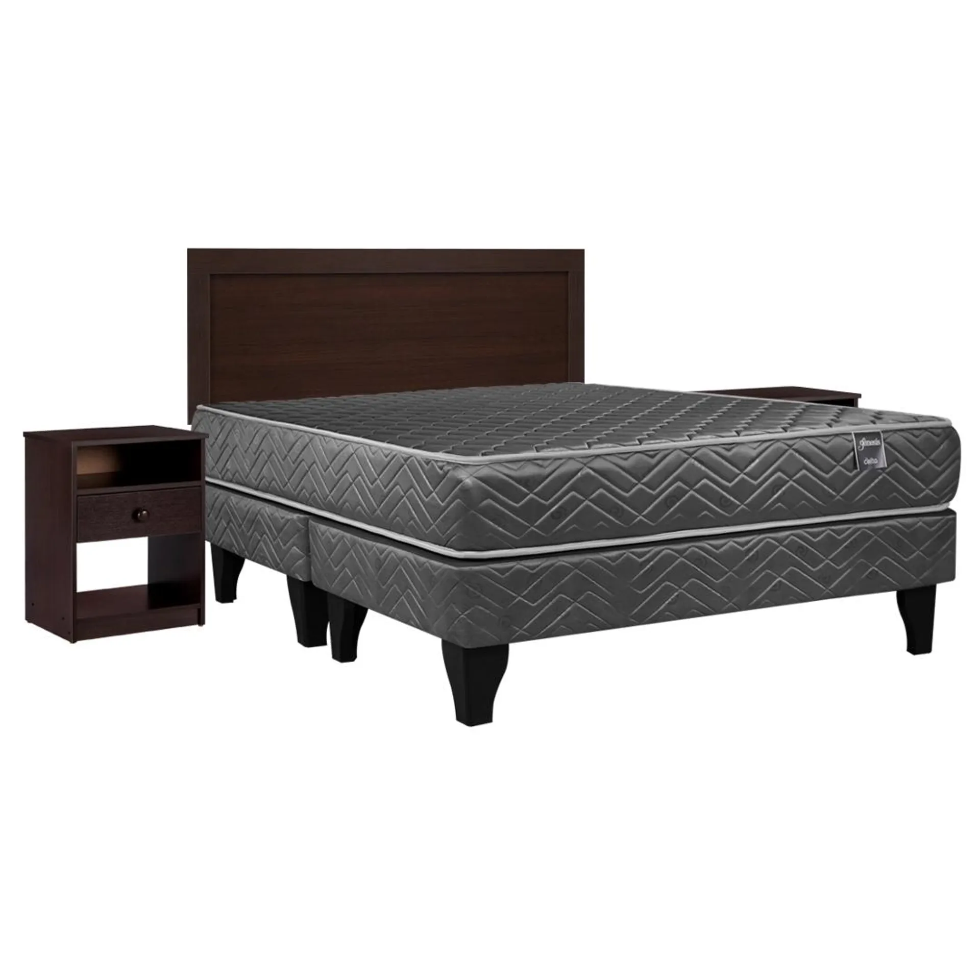 Cama Europea Génesis 2 Plazas Base Dividida 150 x 190 cm + Set Pamplona