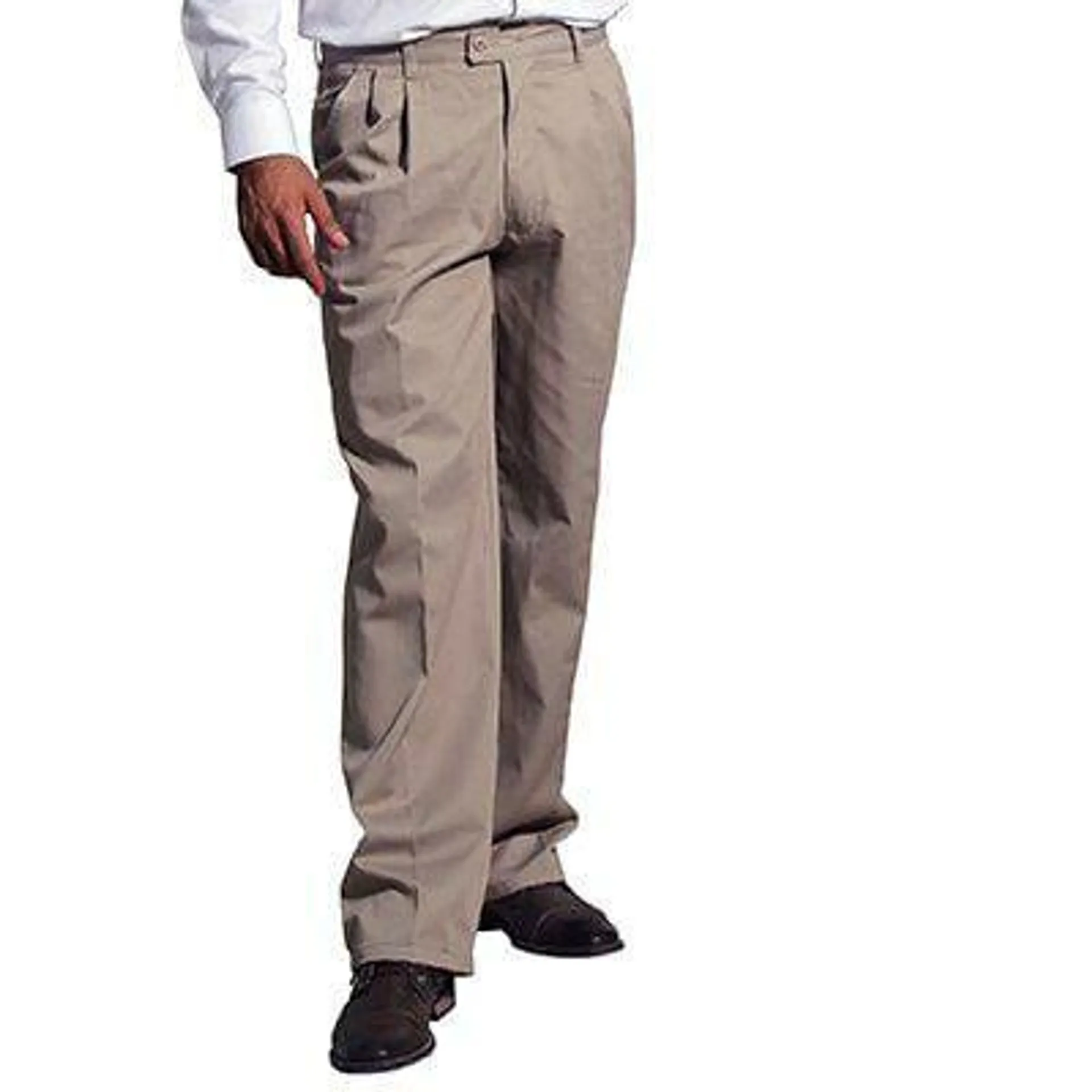 Pantalón Gabardina Ejecutivo Con Pinzas Beige