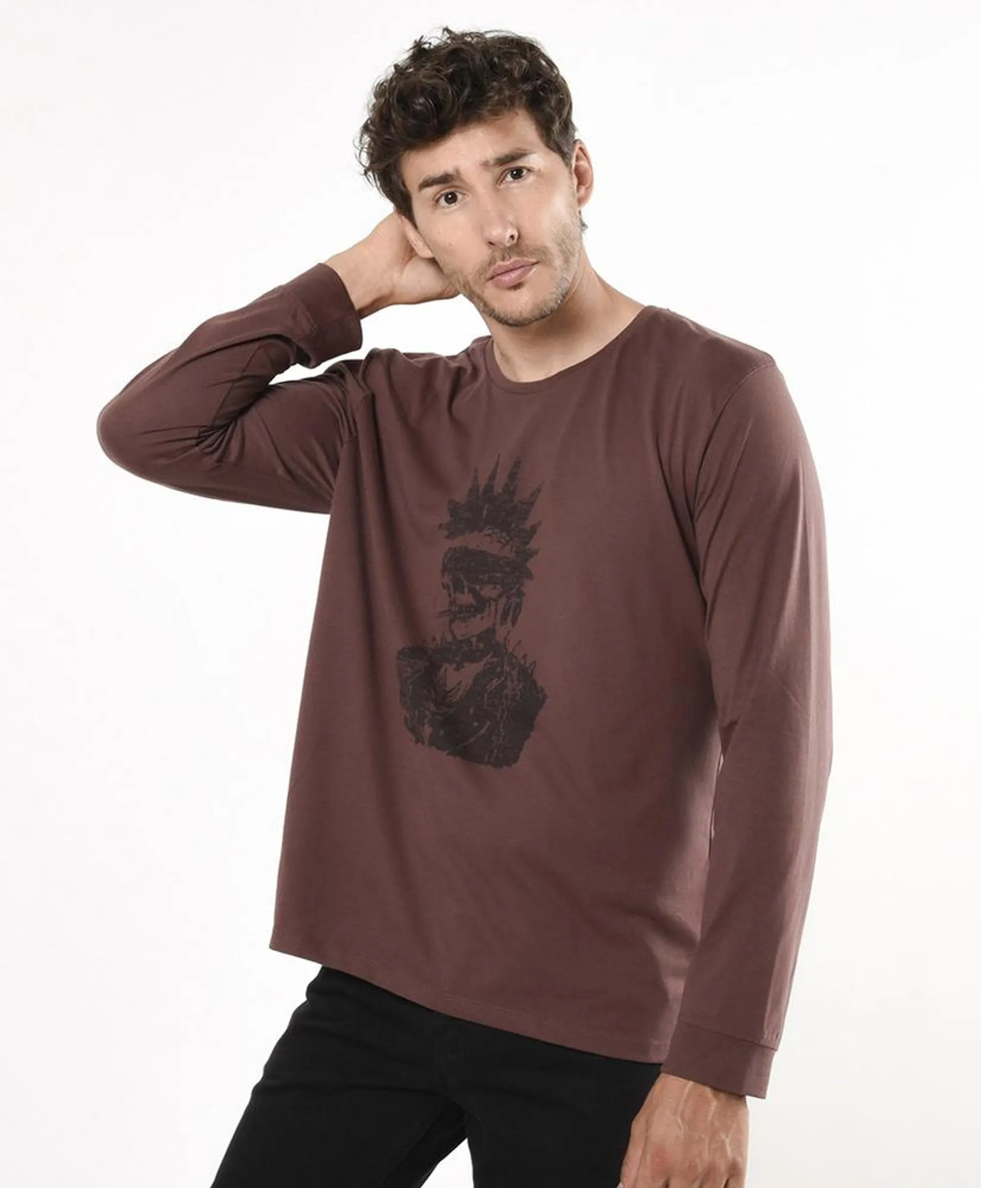 Polera hombre estampado punk