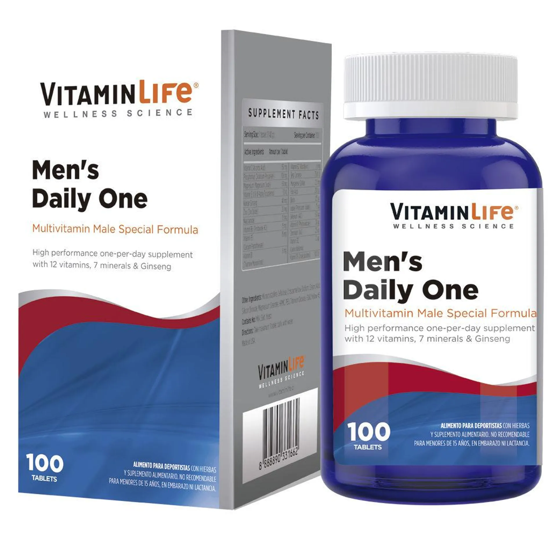 VitaminLife Multivitamínico Men's Daily One 100 Tabletas