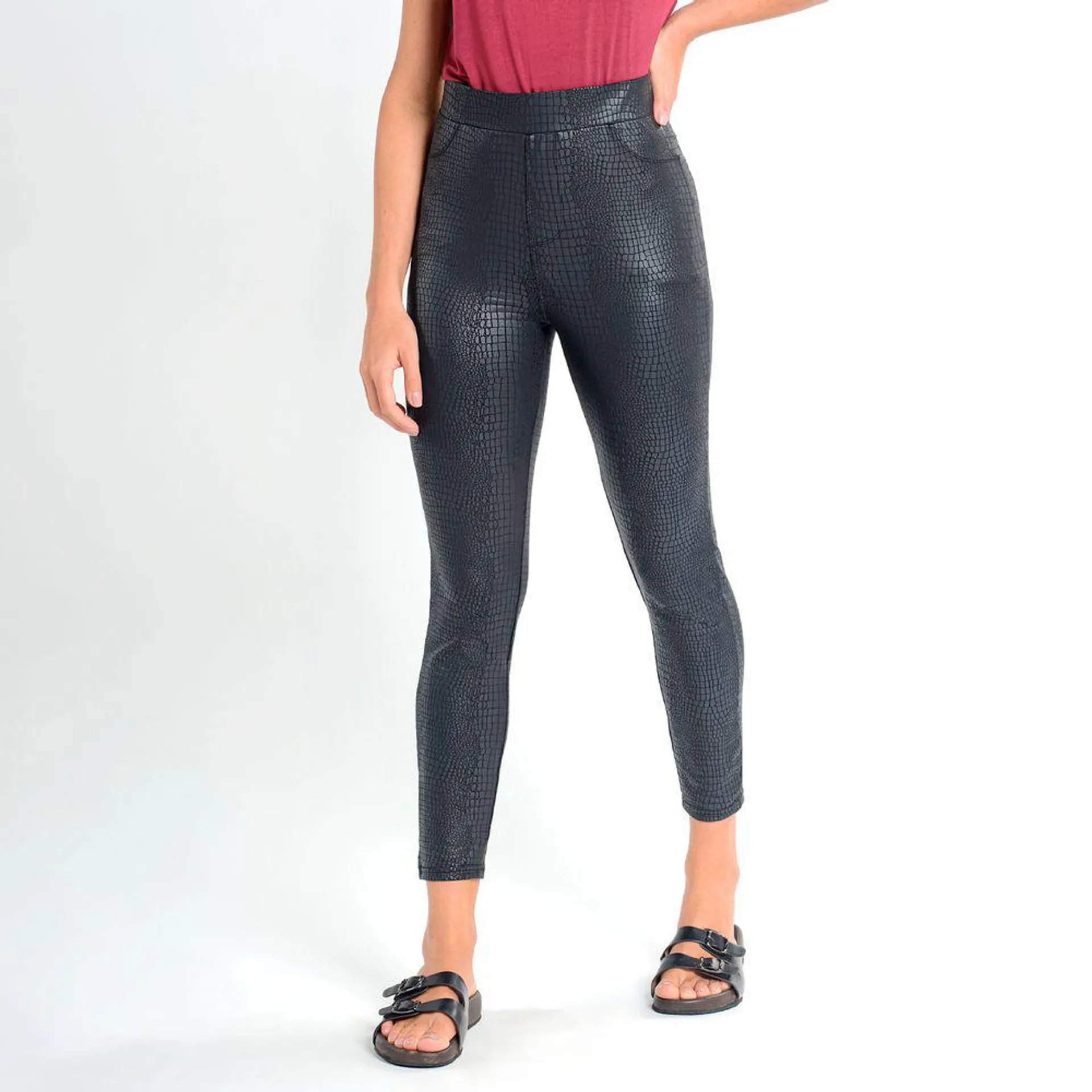 Legging Skinny Efecto Cuero