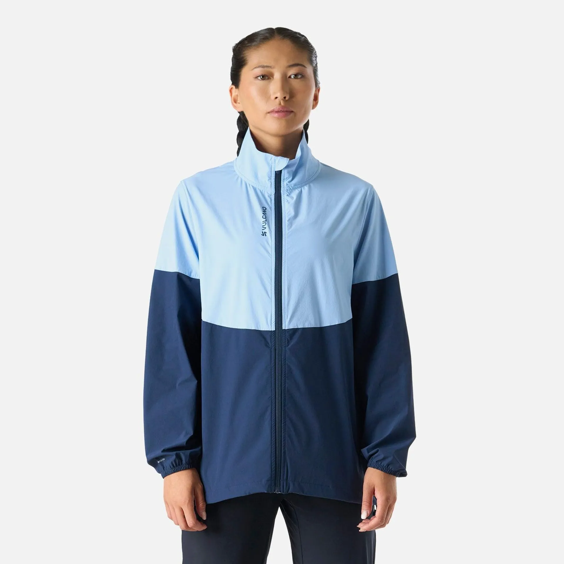 Chaqueta Mujer Tempo Full Zip Windbreaker Jacket Celeste Vulcano