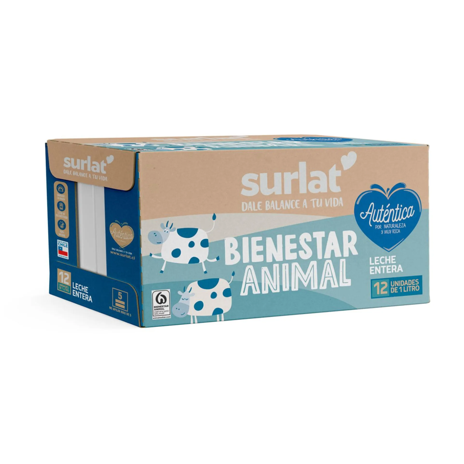 Pack 12 un. Leche Surlat Entera 1 L