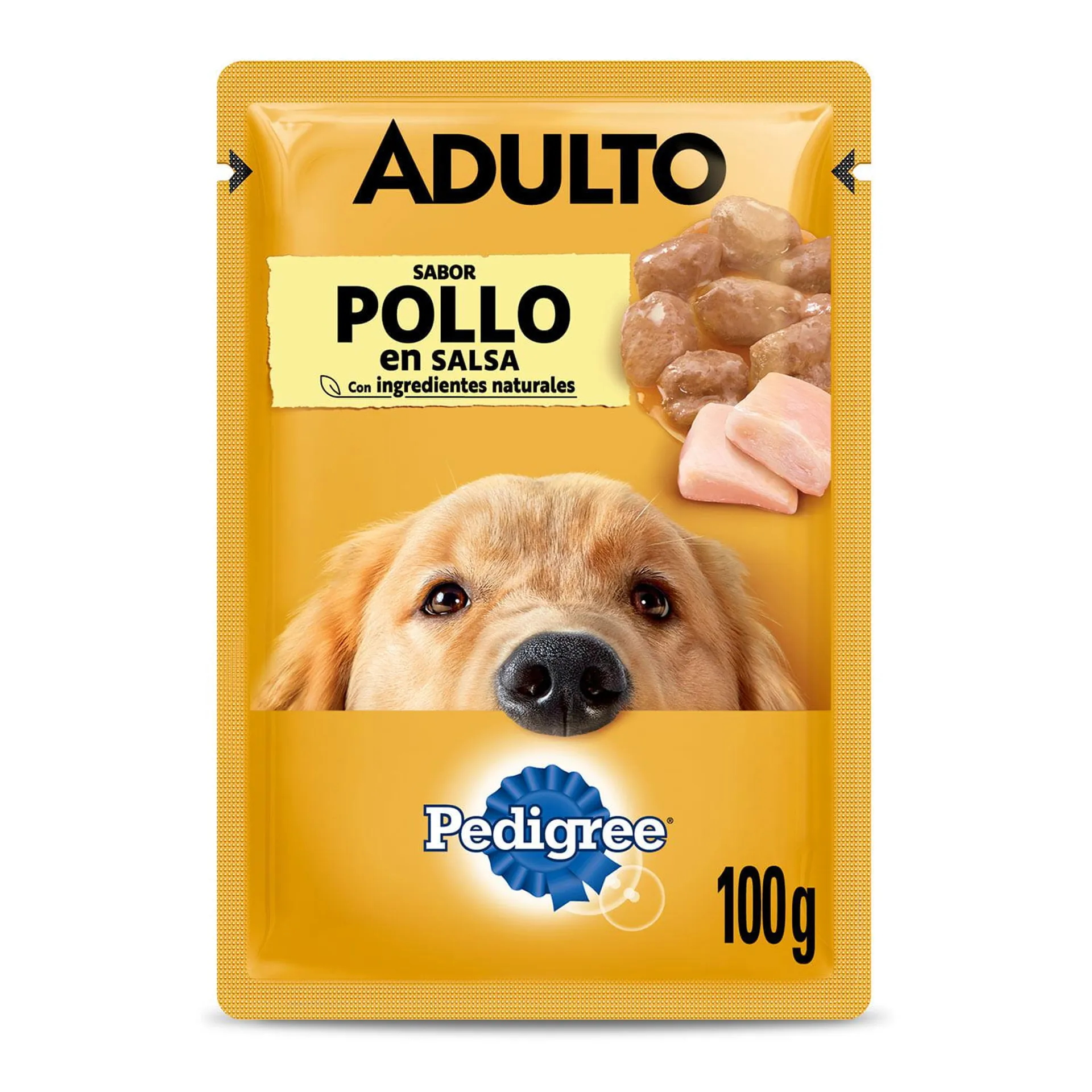 Alimento húmedo perro adulto pollo sobre 100 g