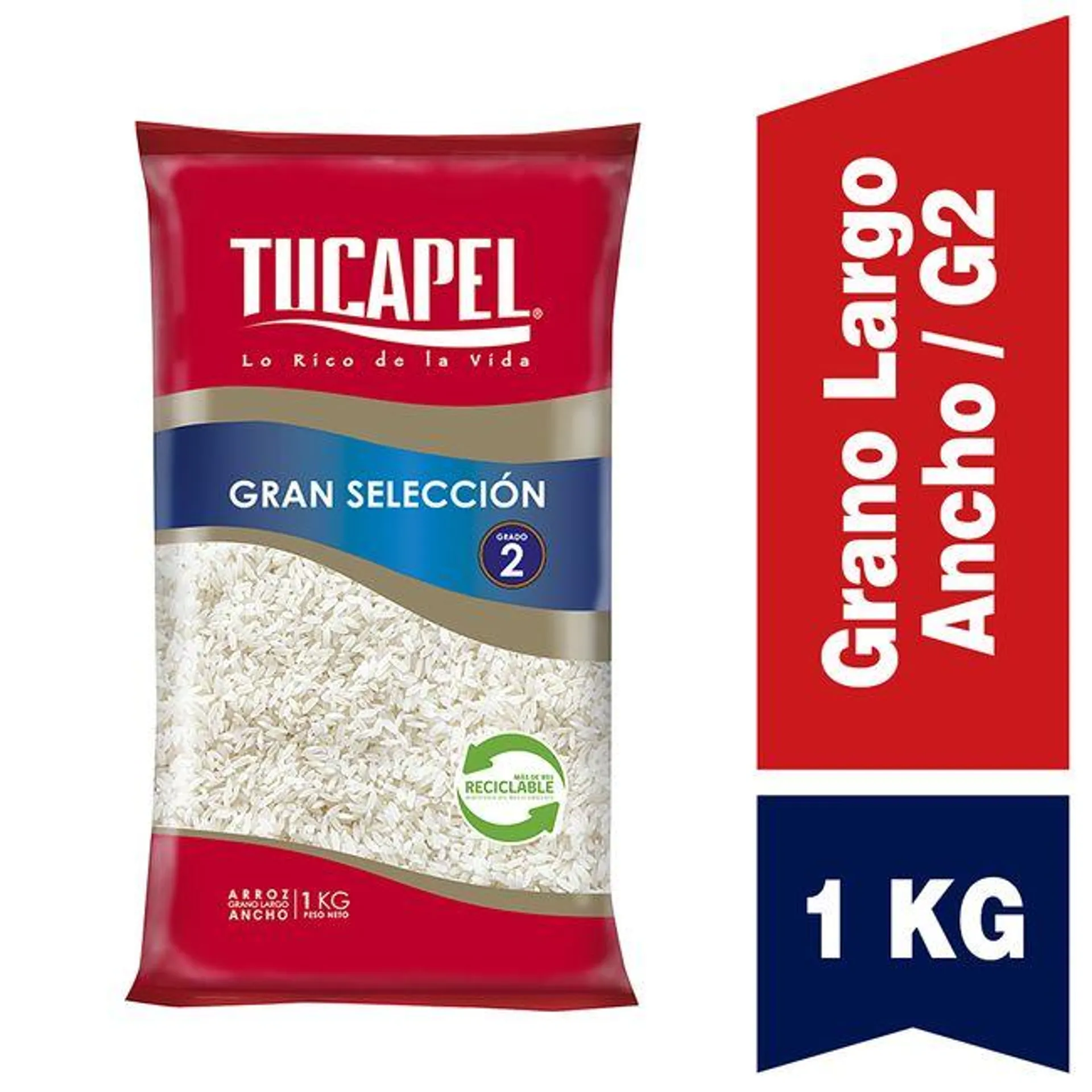 Arroz Grado 2 Tucapel Gran Selección Grano Largo y Ancho 1 kg