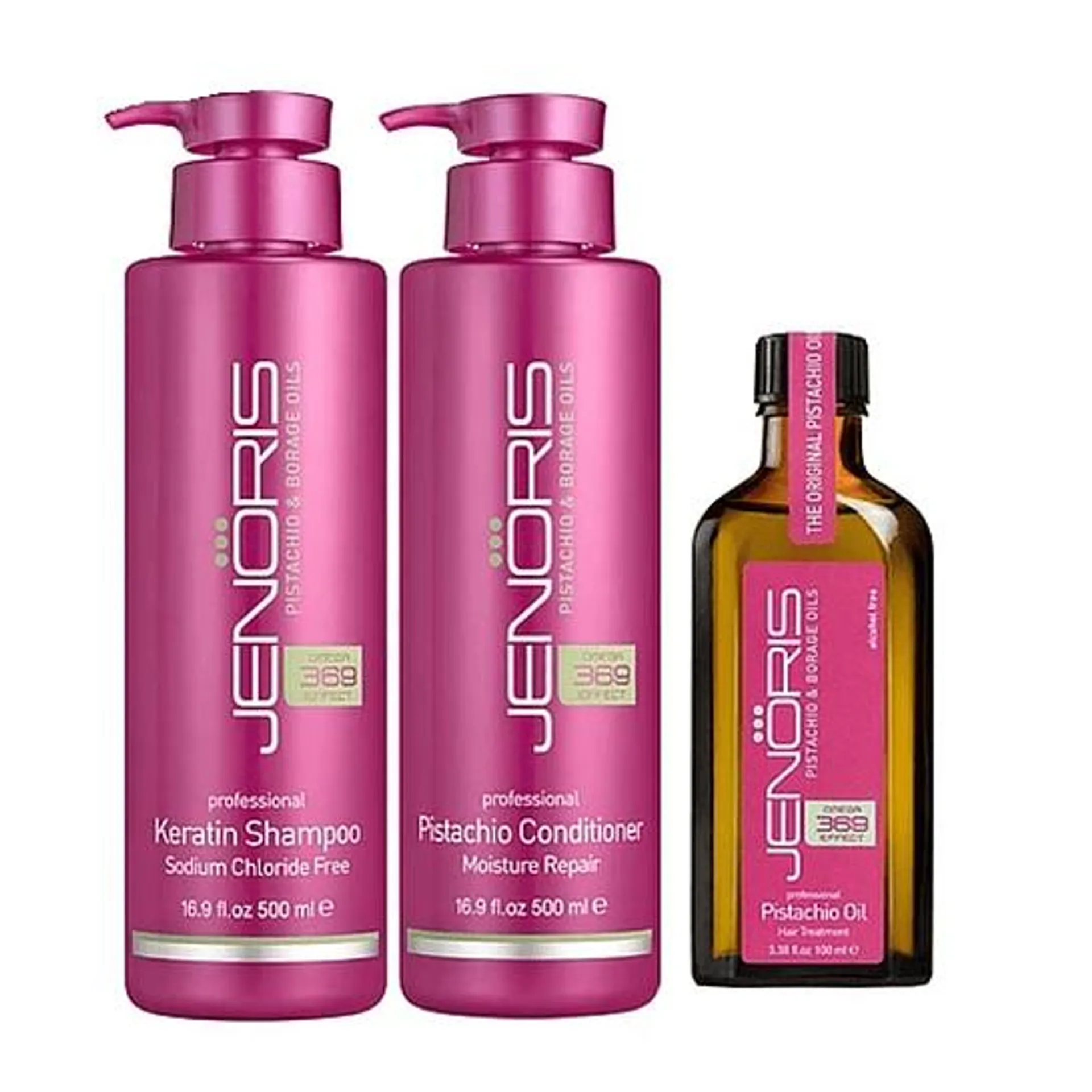 Pack Shampoo + Acondicionador 500ml + Aceite 100ml Jenoris