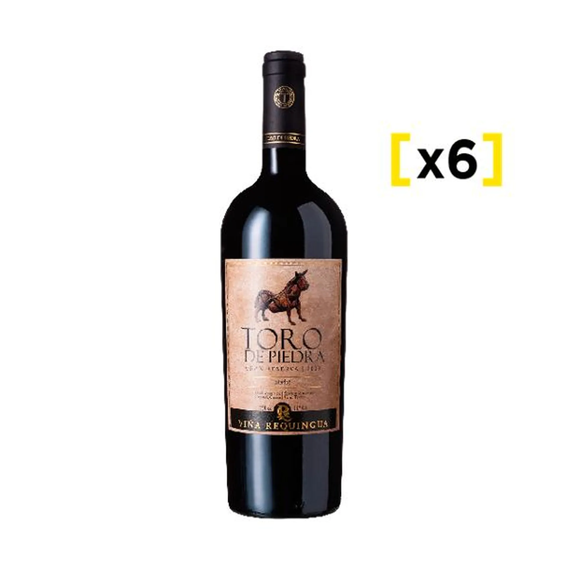 Vino Toro de Piedra Gran Reserva Merlot Botella 750cc x6