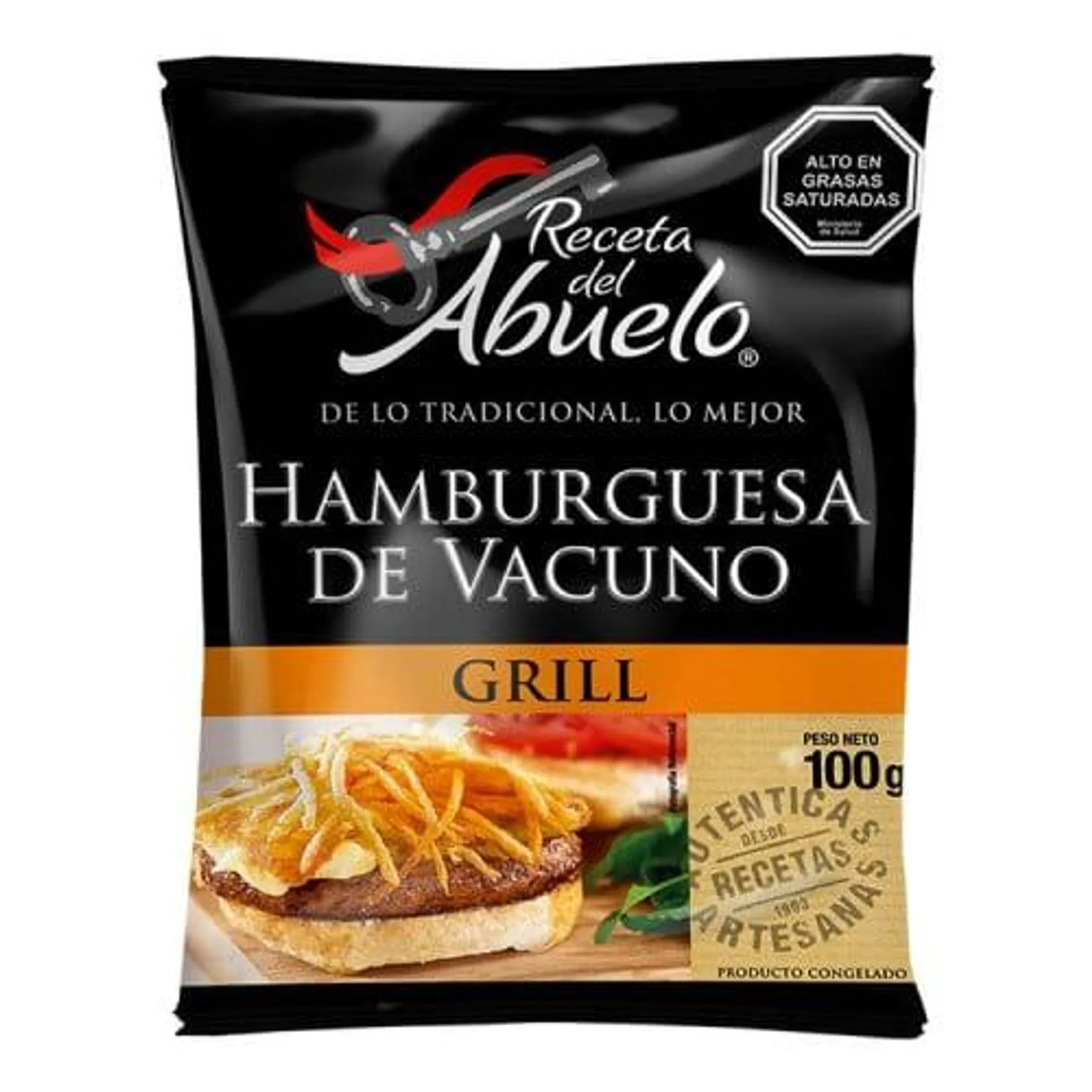 Hamburguesa Vacuno Receta del Abuelo Grill 100 gr