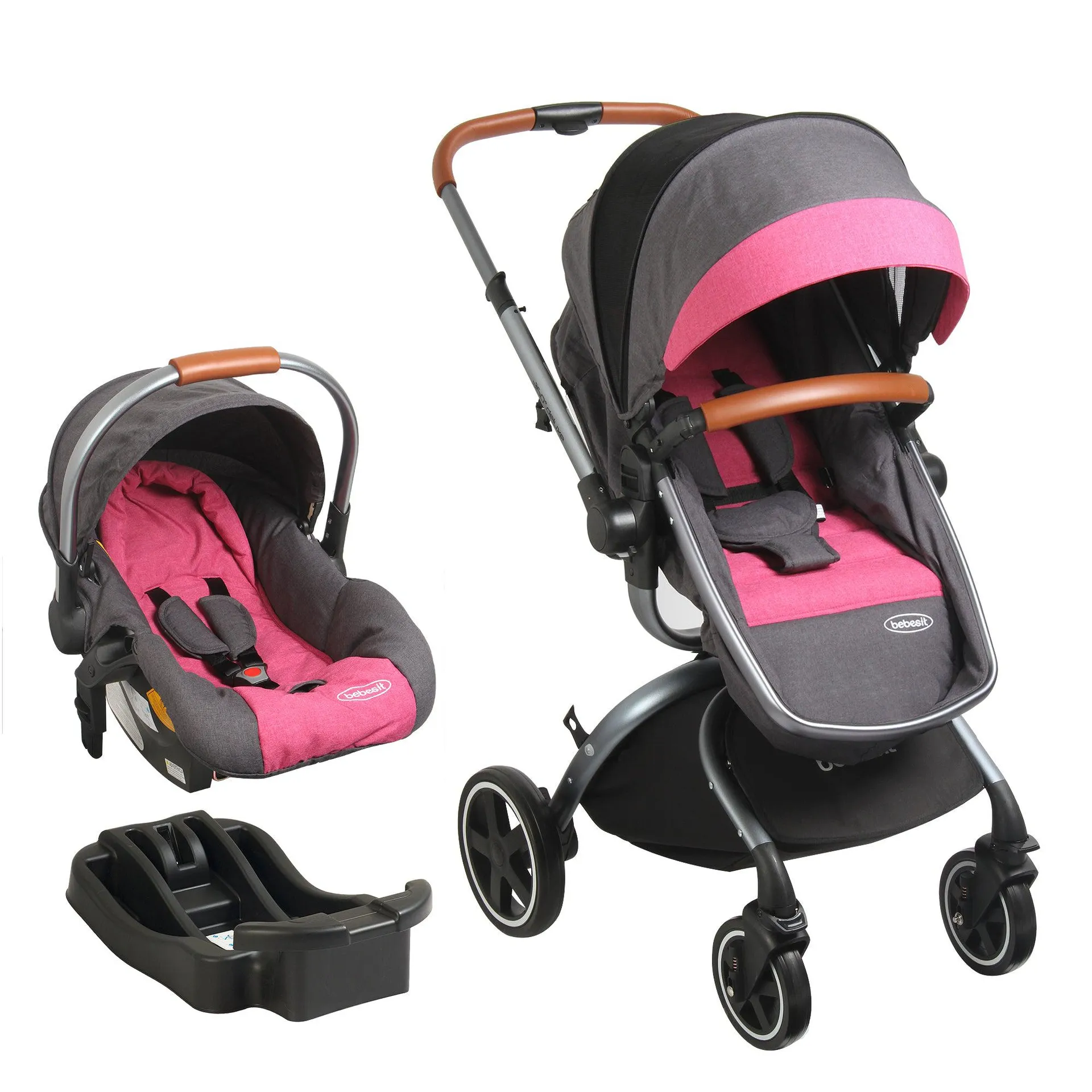 Coche Travel System Deluxe 360° Rosado