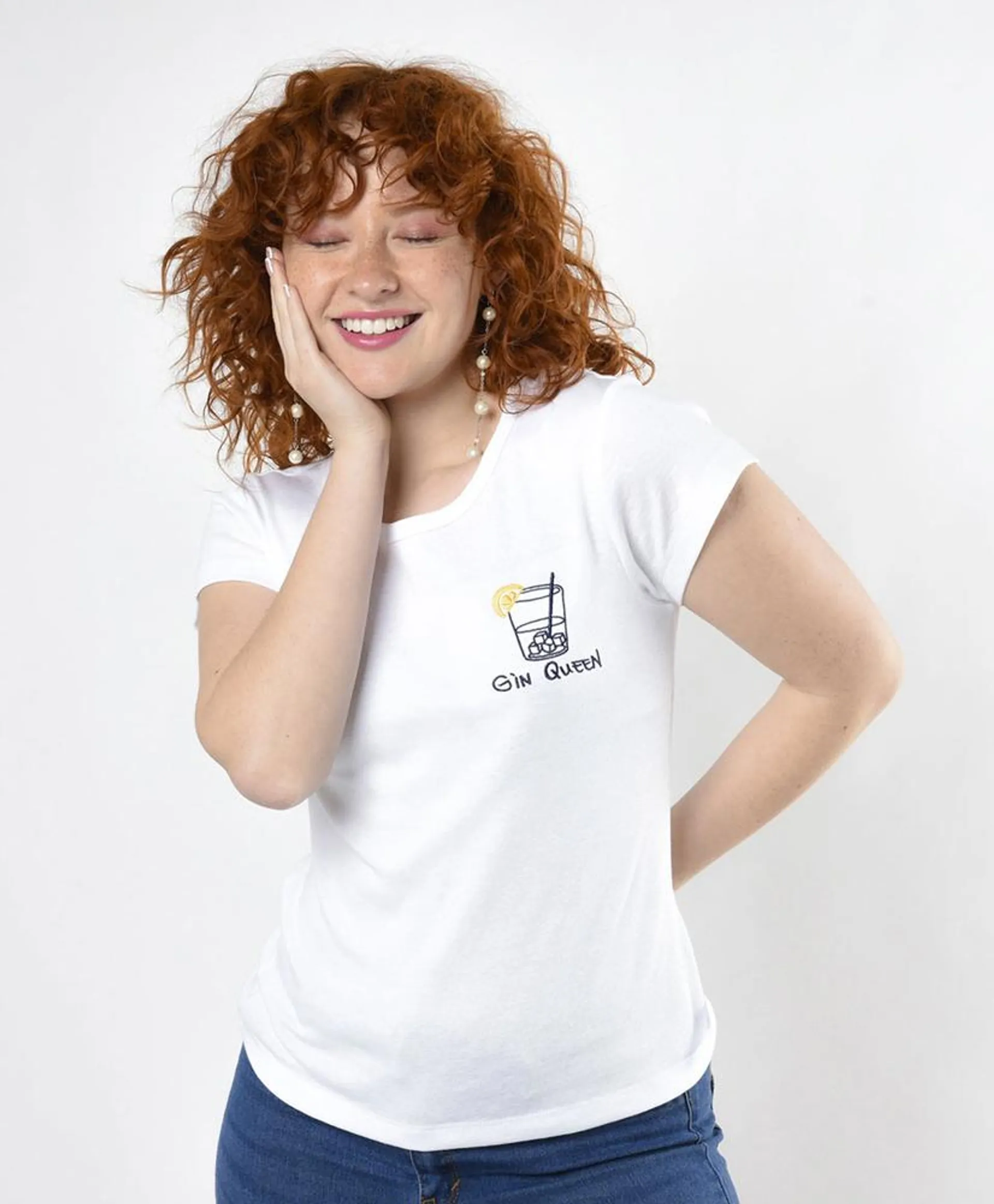 Polera mujer bordado gin