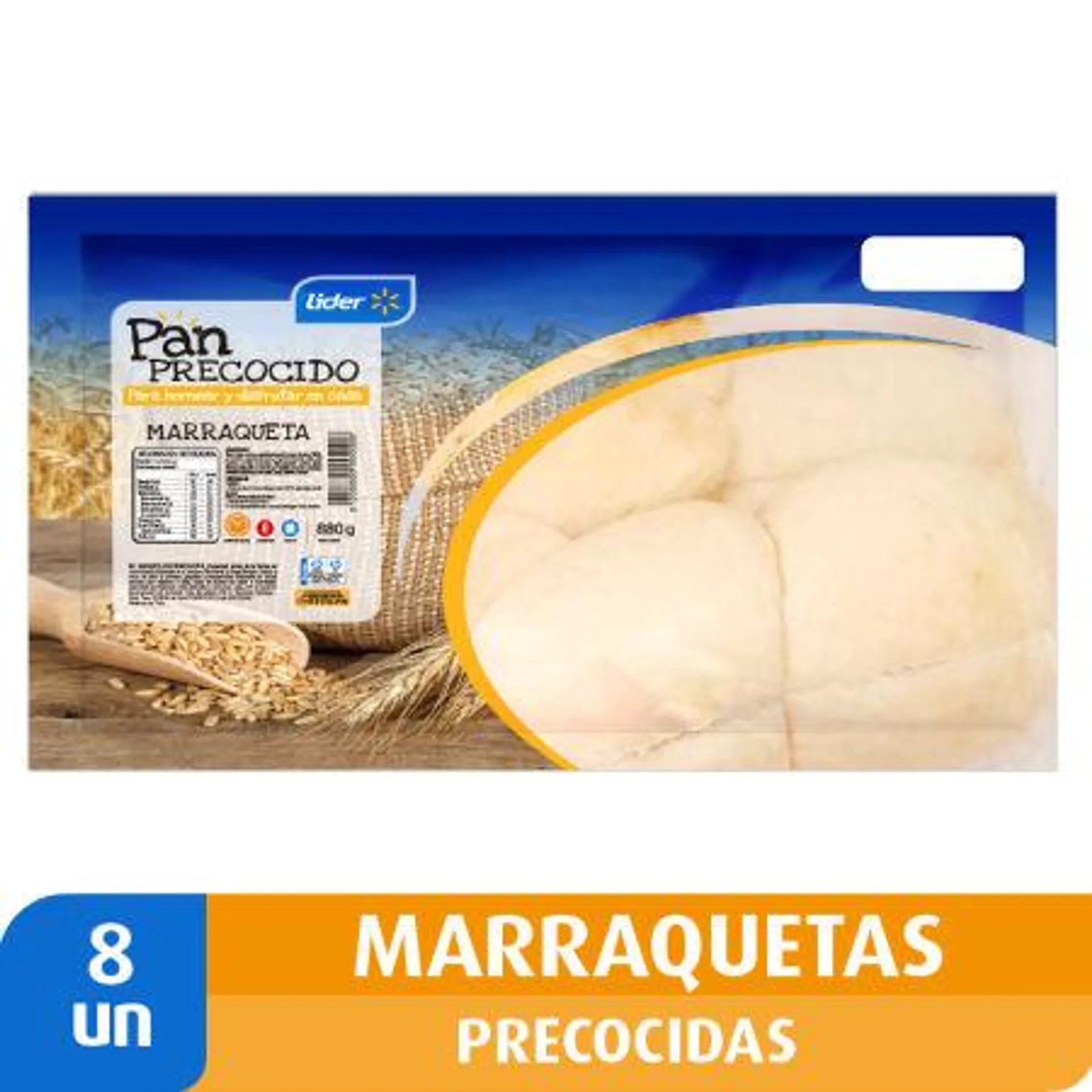 Lider - Pan Precocido Marraqueta Atm, 880 g