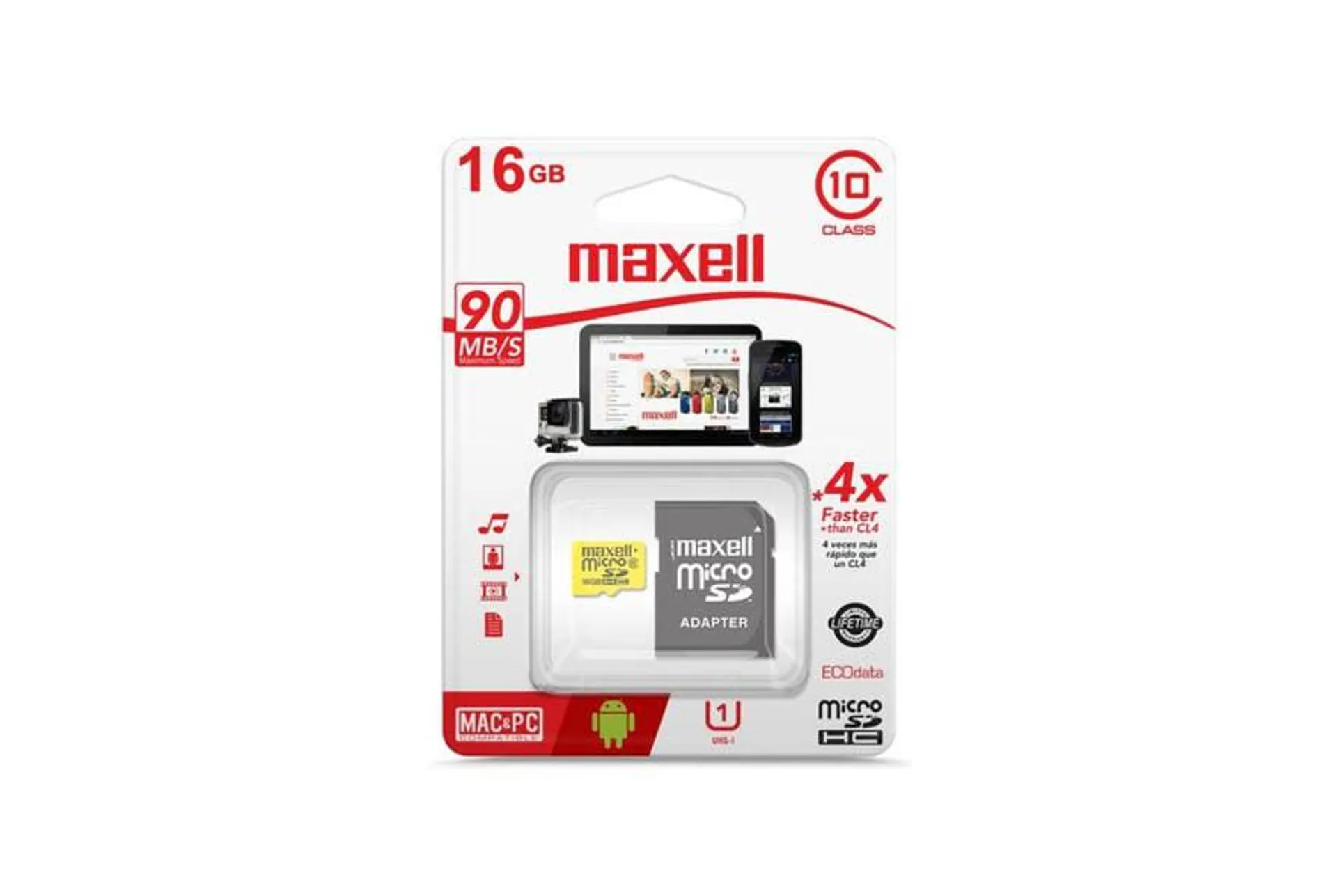 Tarjeta de Memoria Maxell MCSD SD 16GB Clase 10