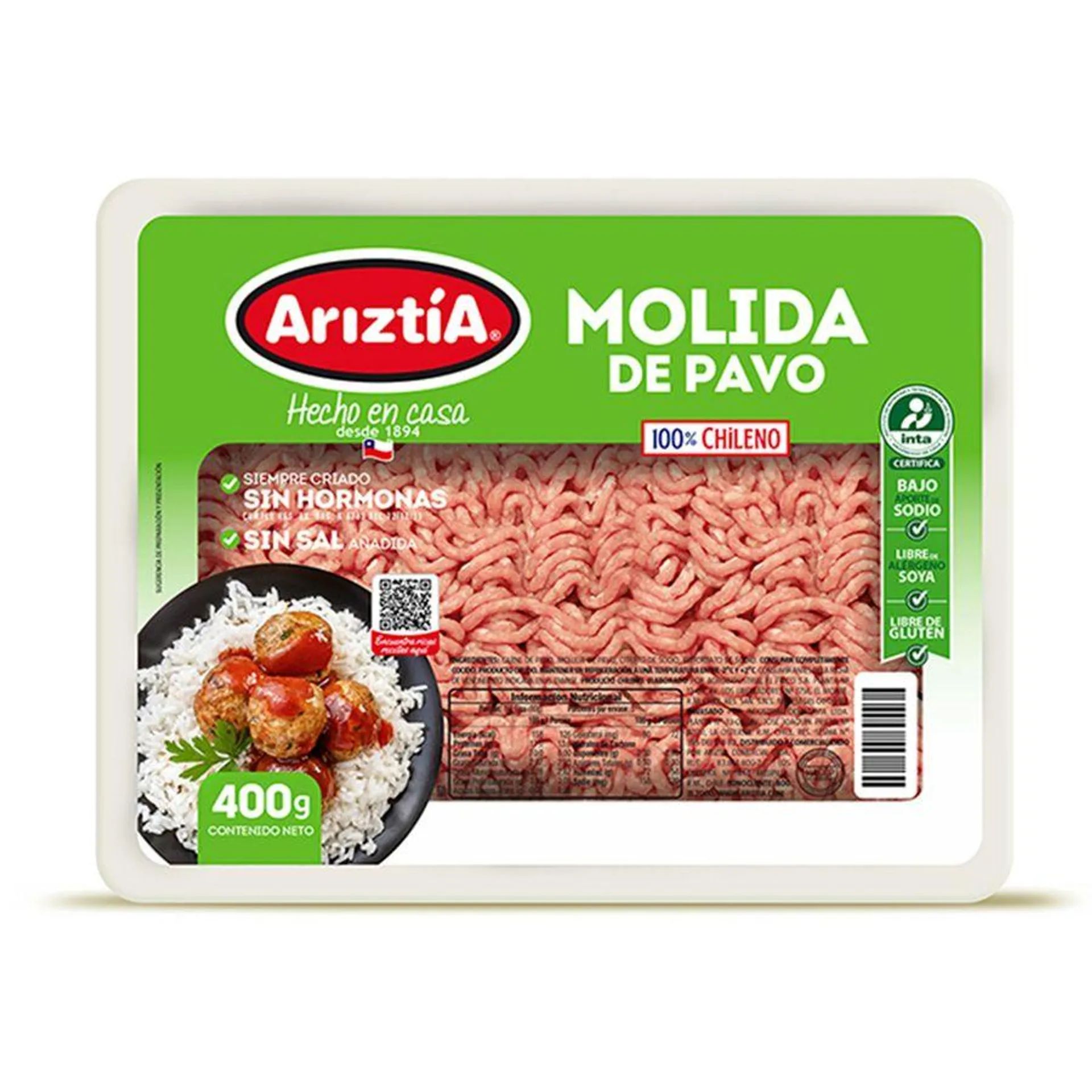 Carne Molida Ariztía Trutro Pavo 400 g