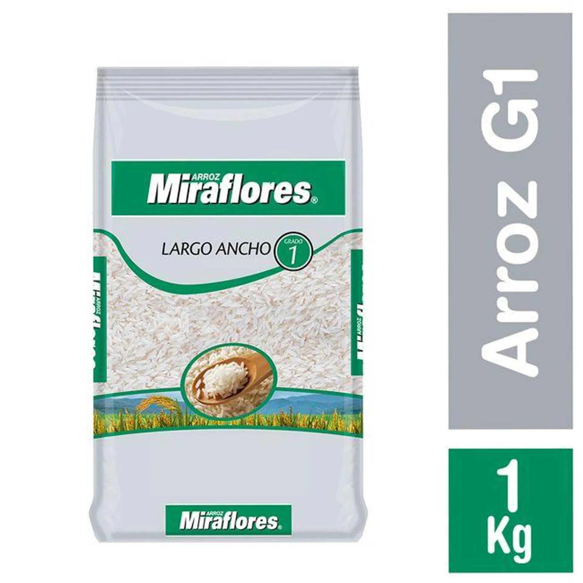 Arroz Grado 1 Miraflores Grano Largo y Ancho 1 kg