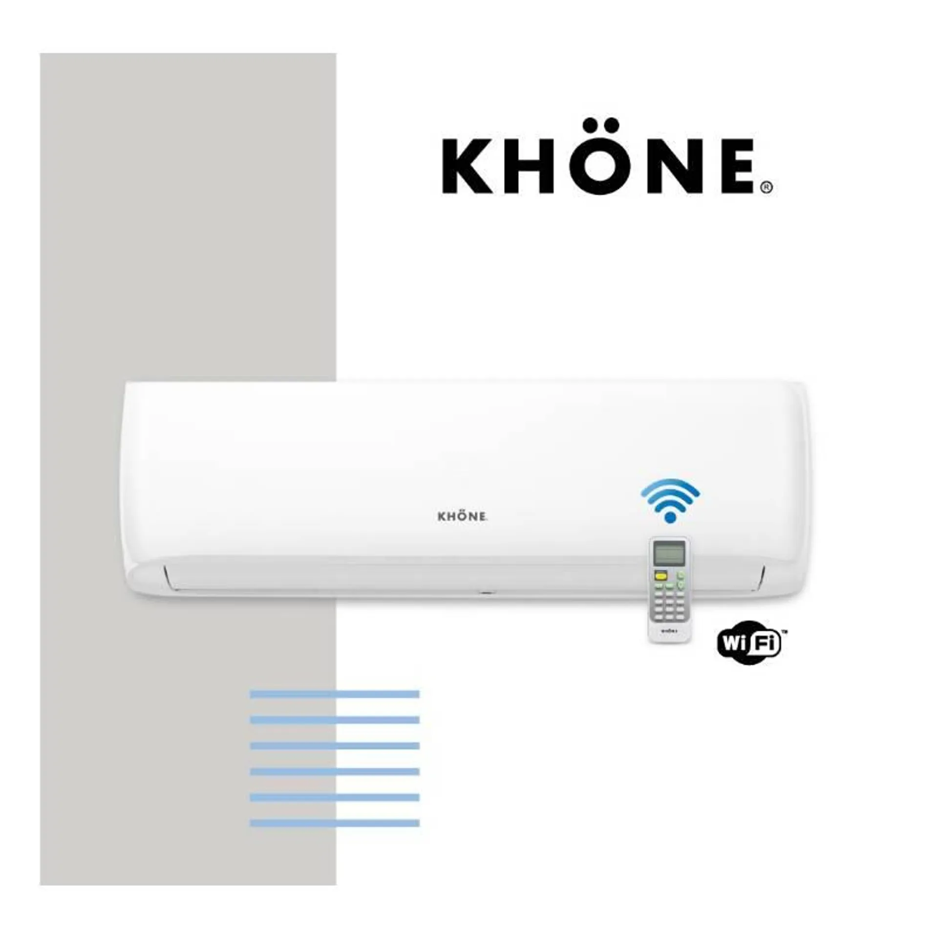 Aire Acondicionado de 12000 btu tipo split muro on/off WIFI Khone