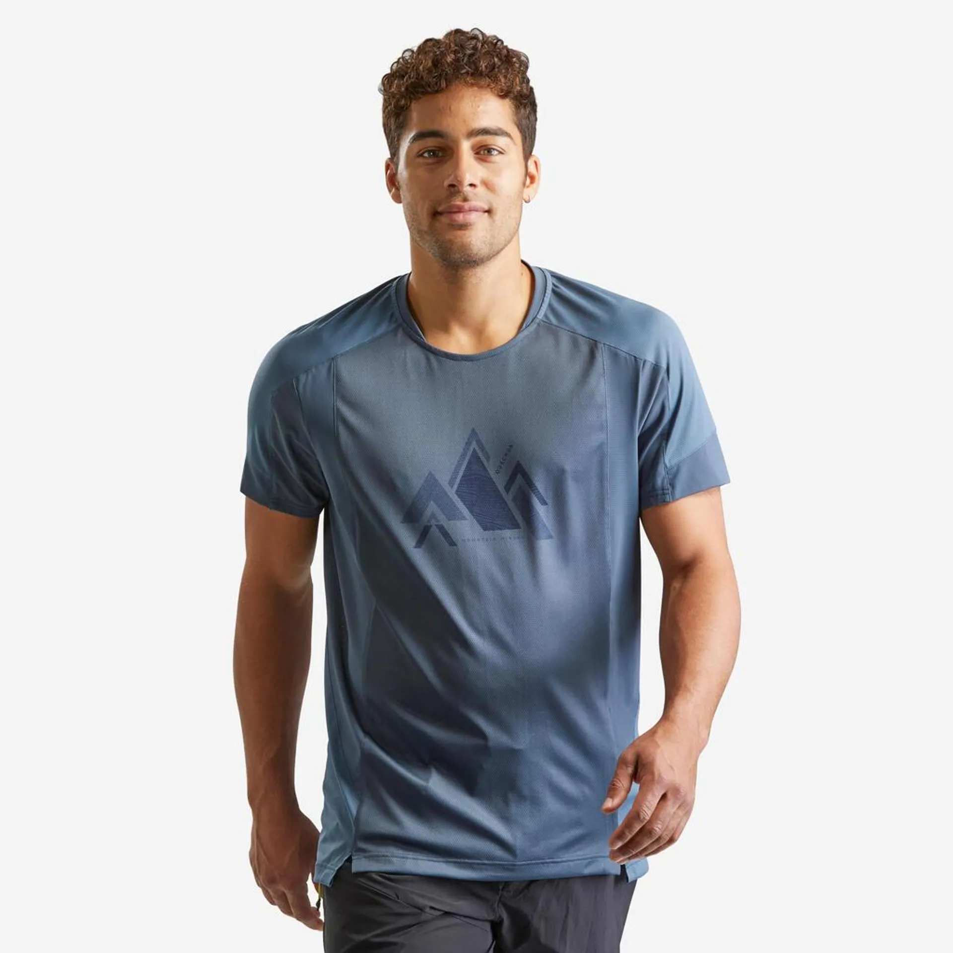 POLERA SENDERISMO HOMBRE MH500 AZUL