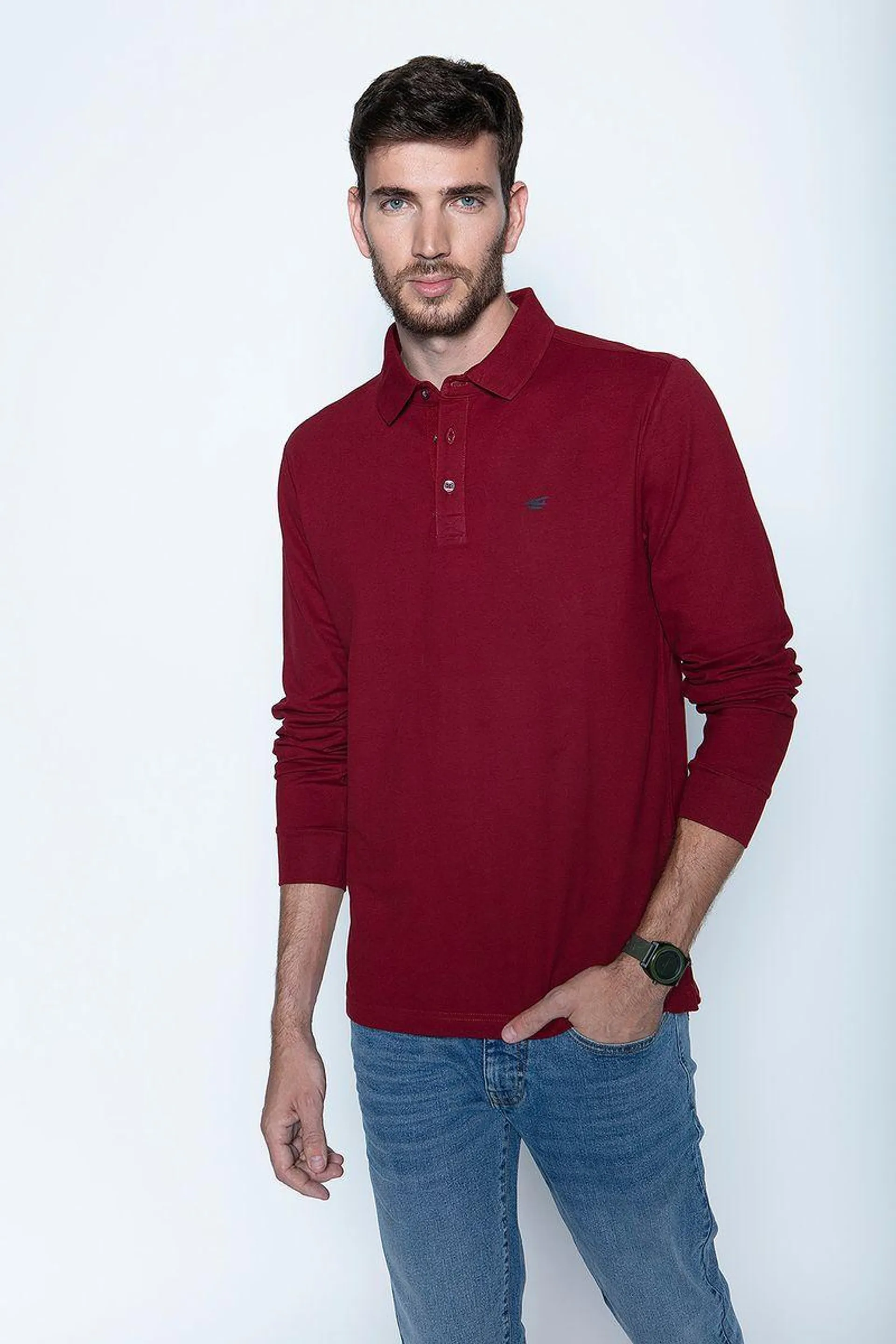 Polera Polo Ml Burgundy