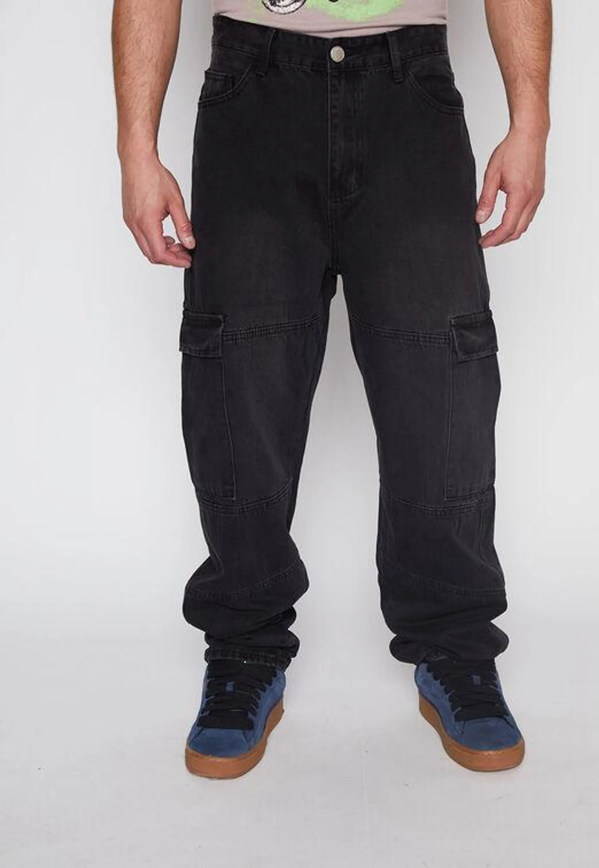 Jeans Hombre Negro Cargo Family Shop