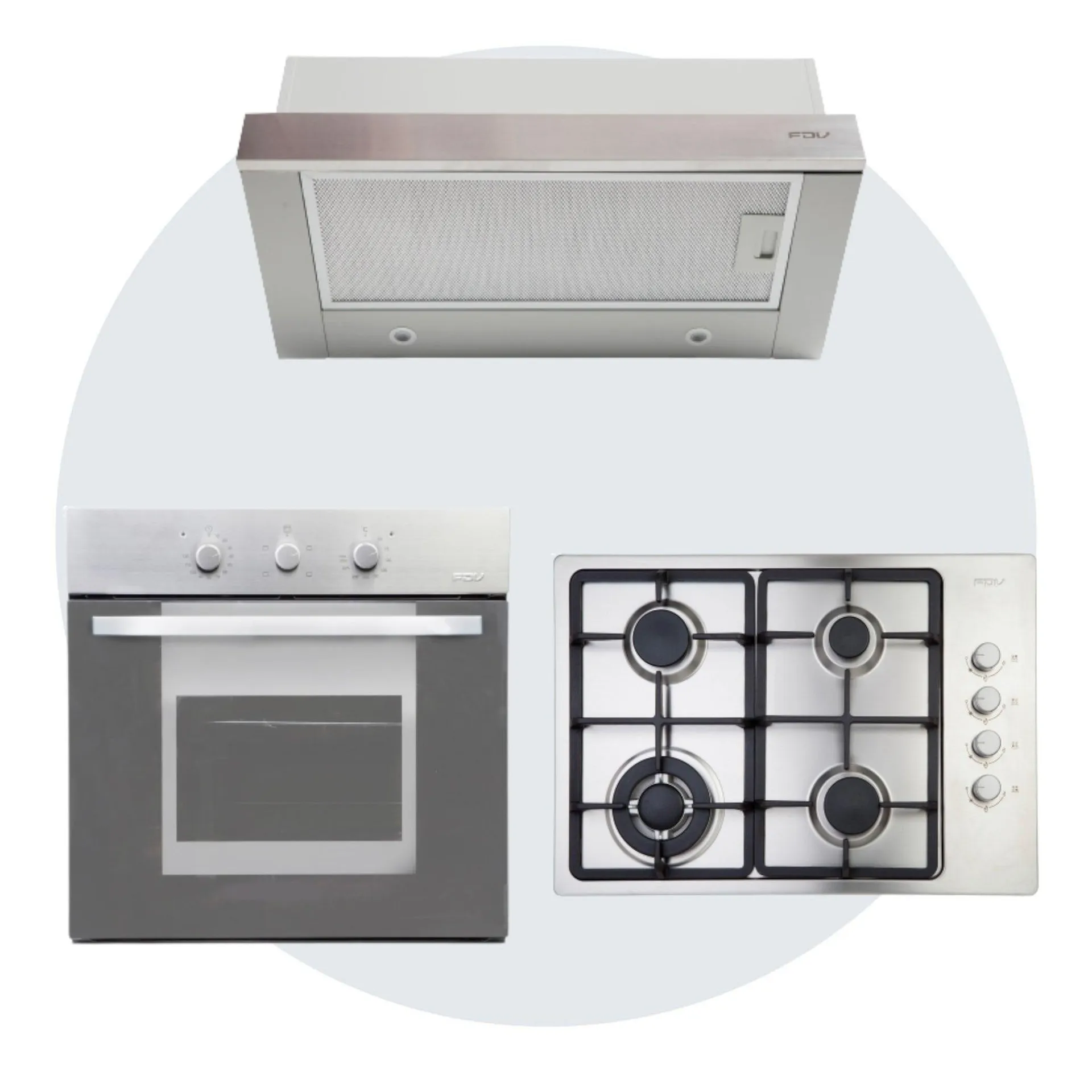 Kit Horno Elegance III 52 Lts + Campana Easy Flow 60cm + Encimera Design 4T Licuado FDV