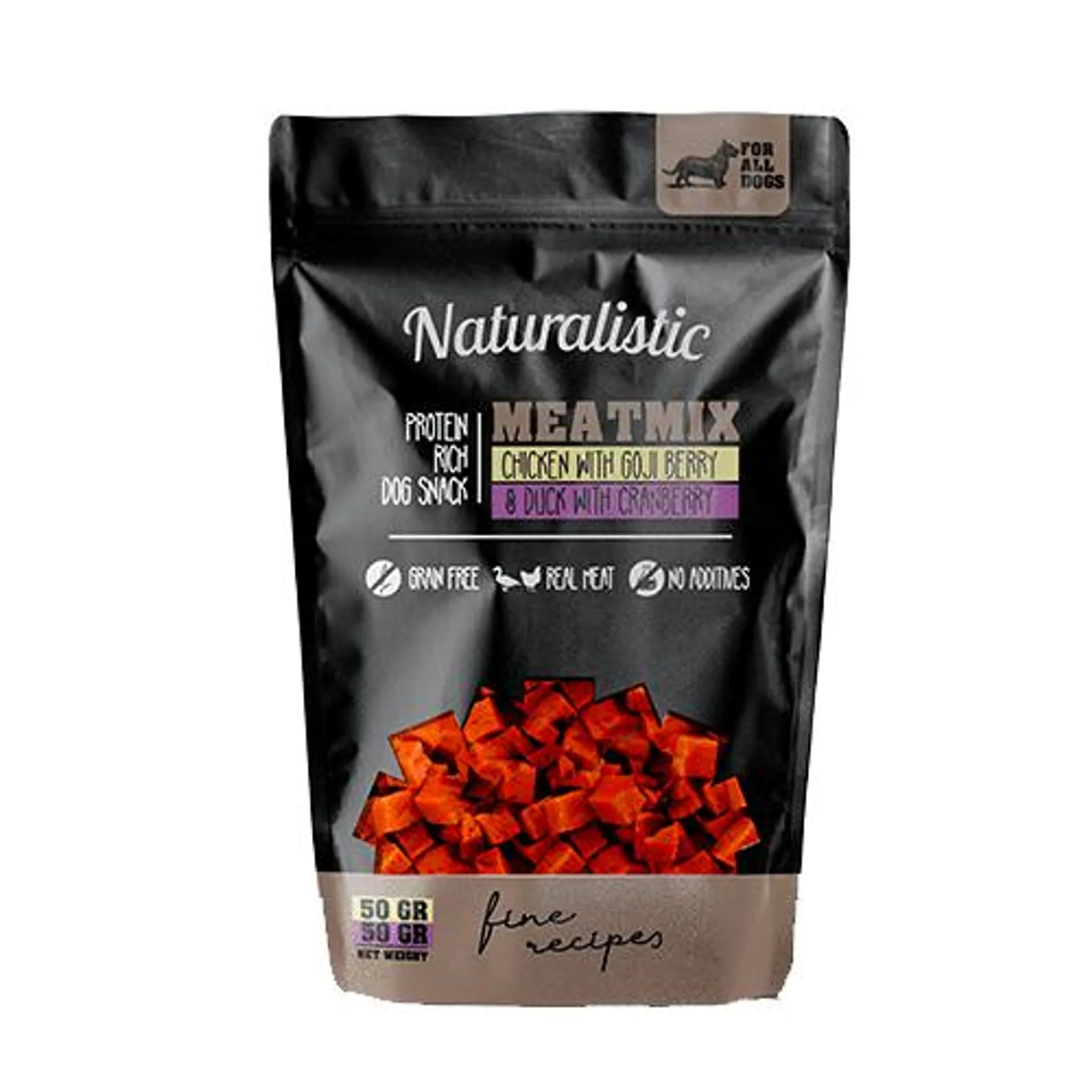 NATURALISTIC MEATMIX CHICKEN W/ GOJI BERRY & DUCK W/ CRANBERRY 100 GR