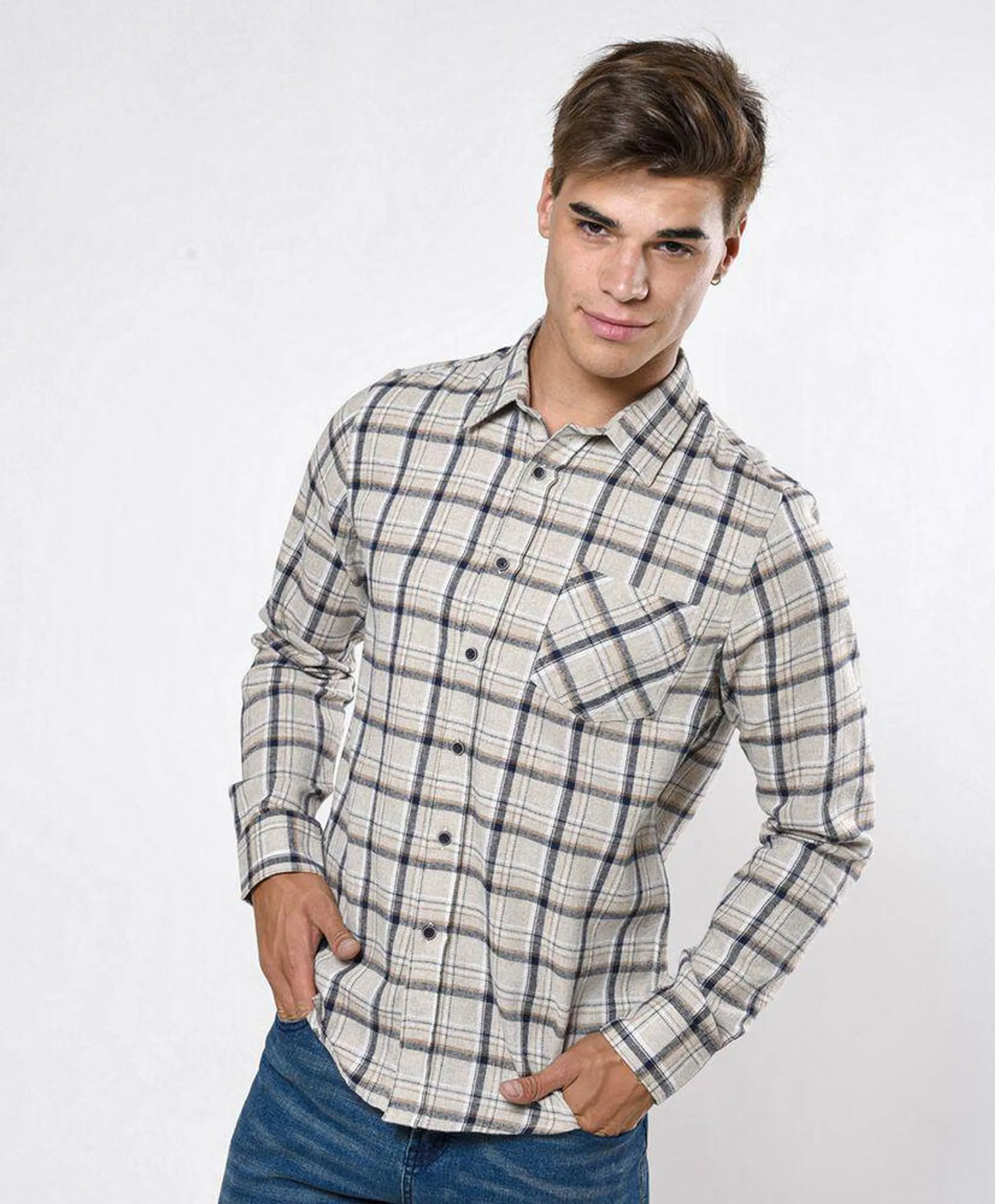 Camisa hombre escocés