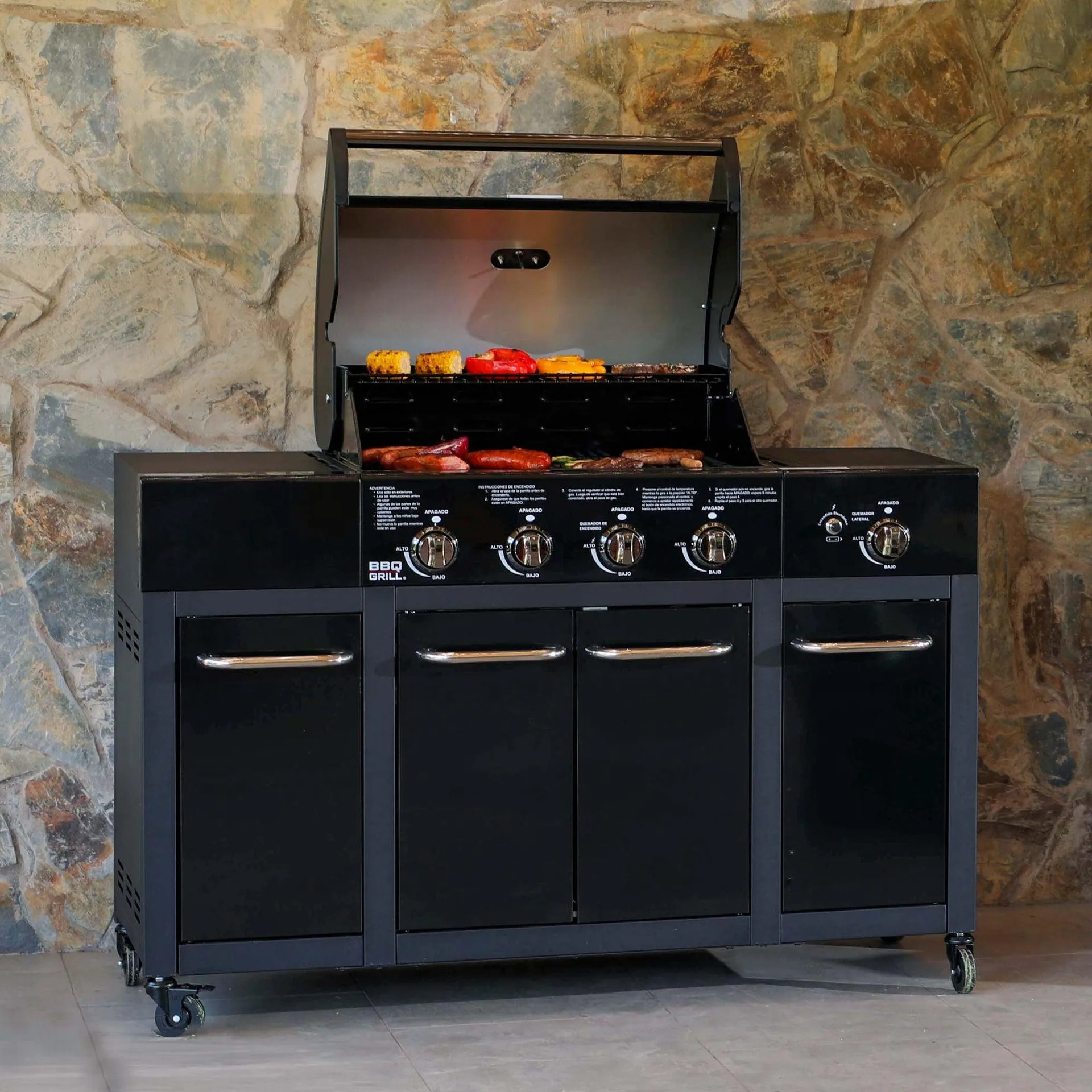 Parrilla Buffalo Black De 4 Quemadores BBQ401GCQLMBLACK + Funda Incluida BBQ Grill