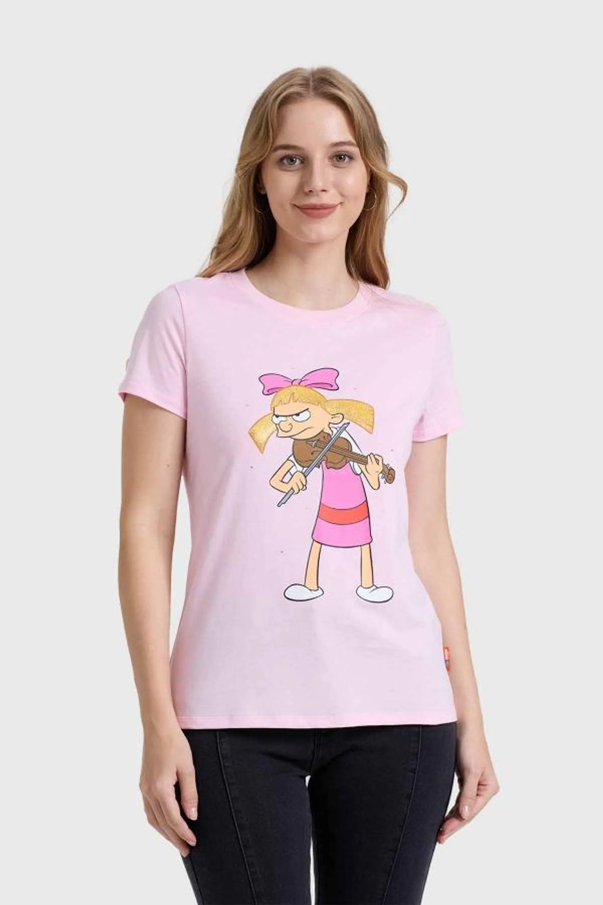 Polera mujer hey arnold rosado