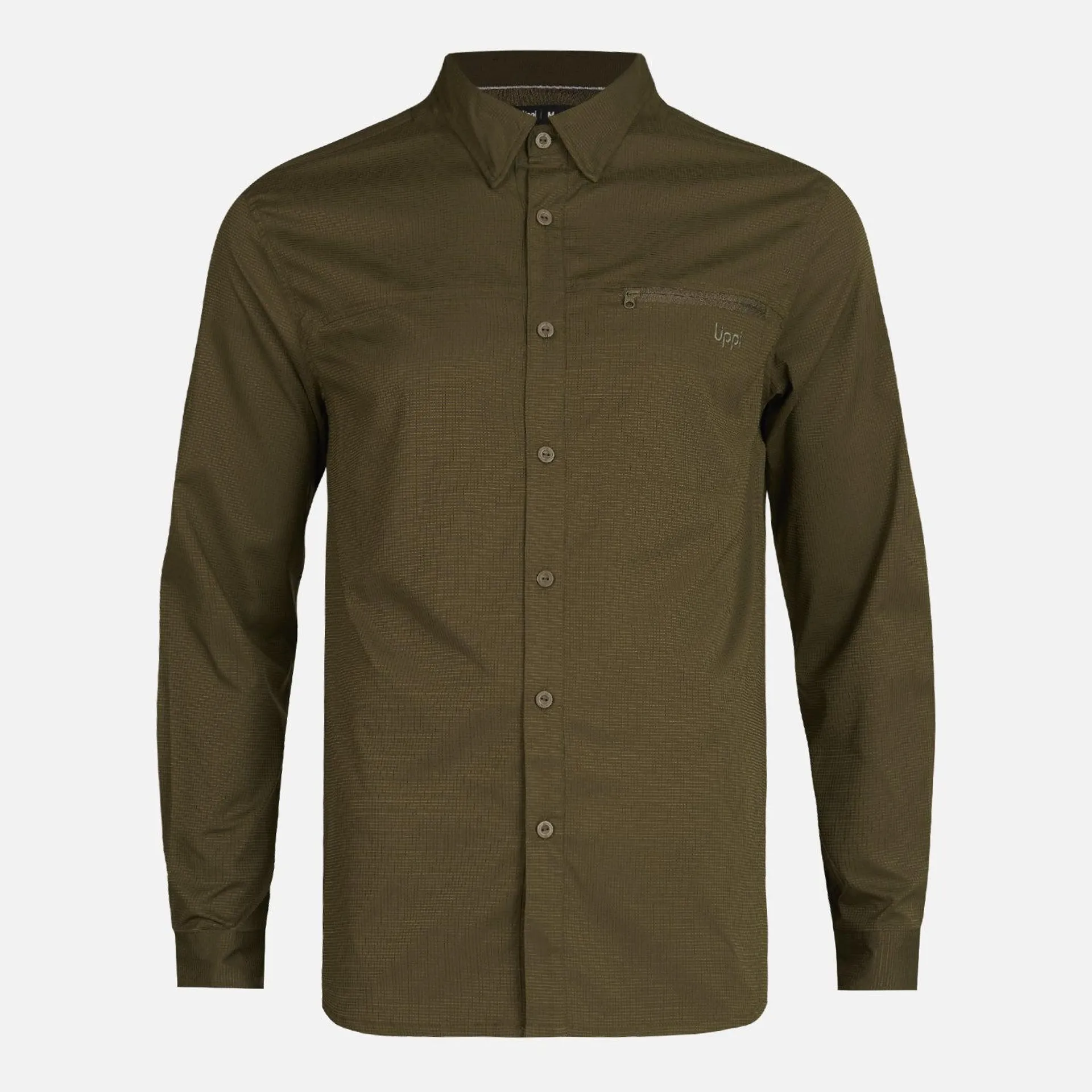 Camisa Hombre Rosselot Long Sleeve Q-Dry Shirt Verde Militar Lippi
