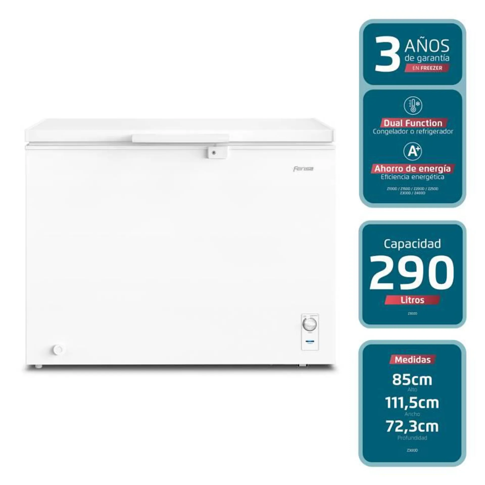 Freezer Horizontal 290 Litros Z300D Blanco