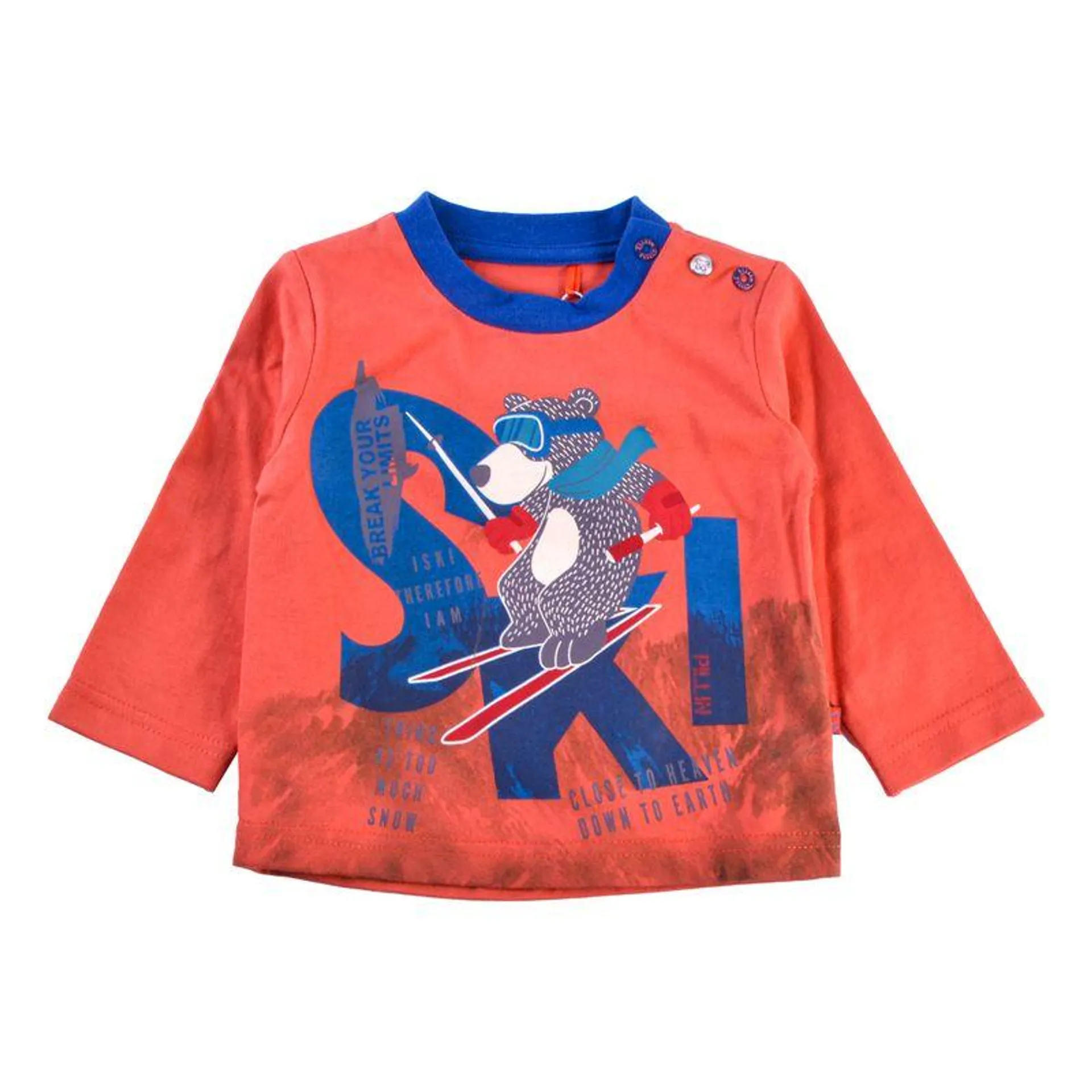 Polera Manga Larga Bebé Niño Naranja