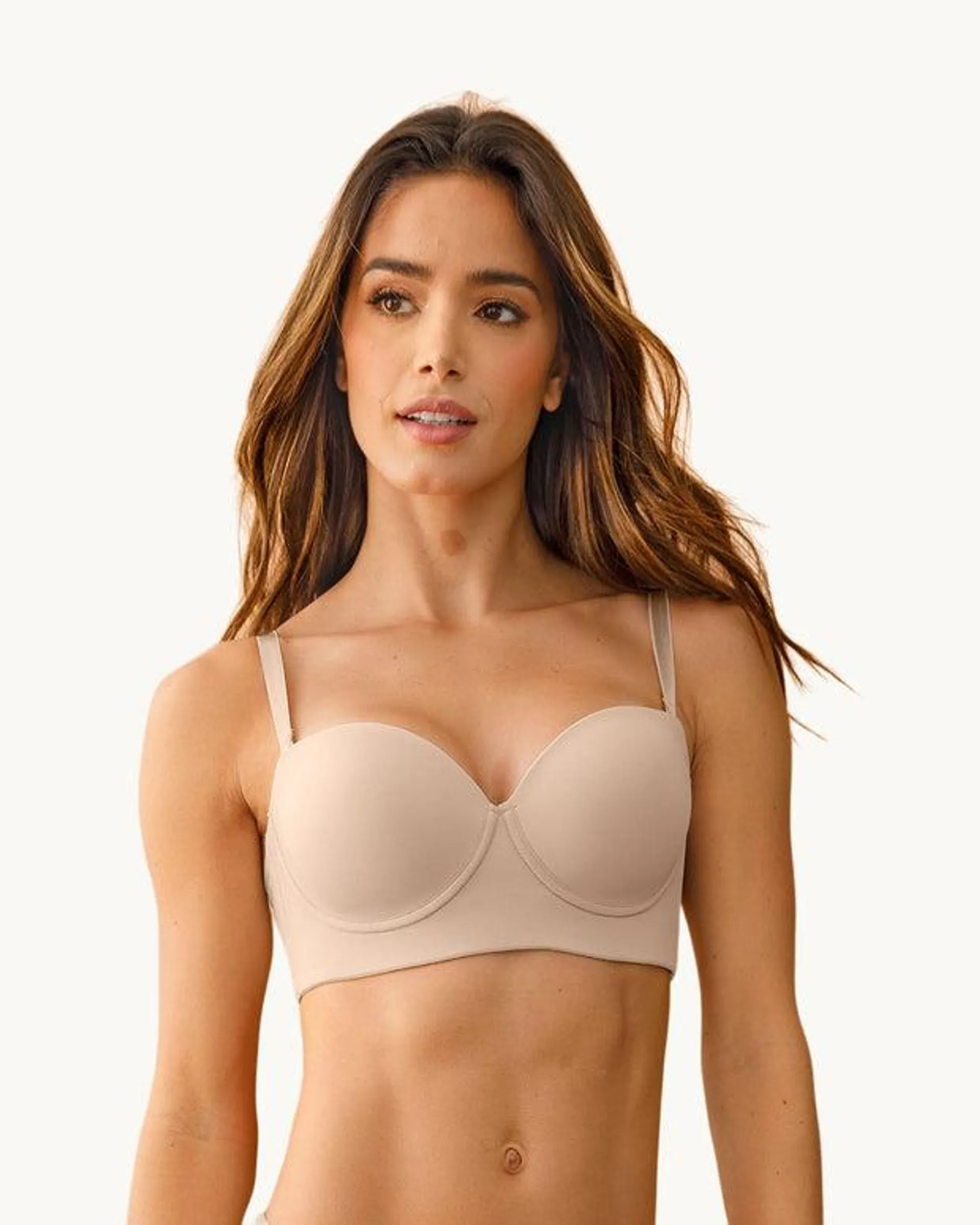 Sostén strapless de realce suave