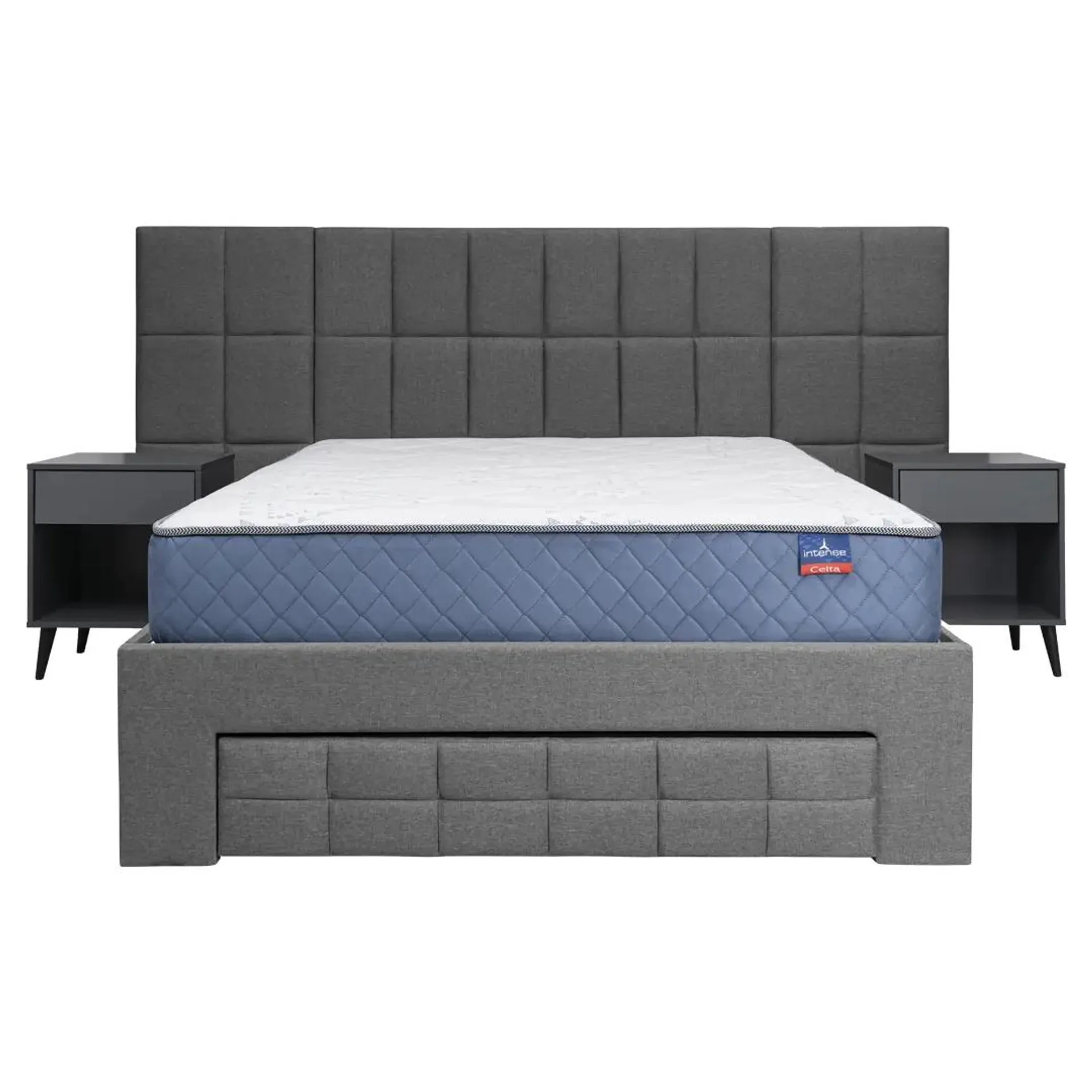 Cama Funcional Noah 2 plazas + Veladores + Colchon Intense