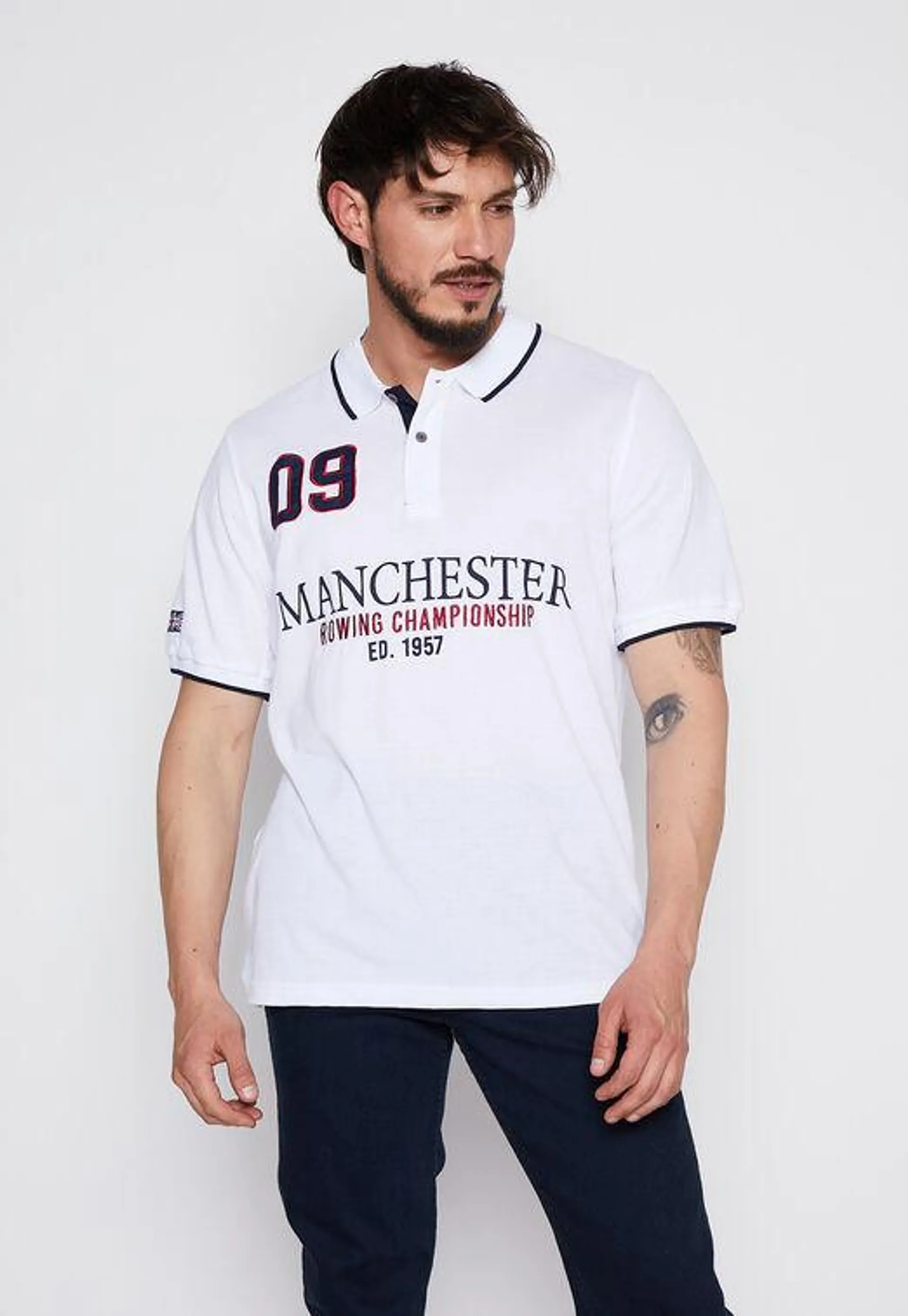 Polera Hombre Blanco Pique Polo Family Shop