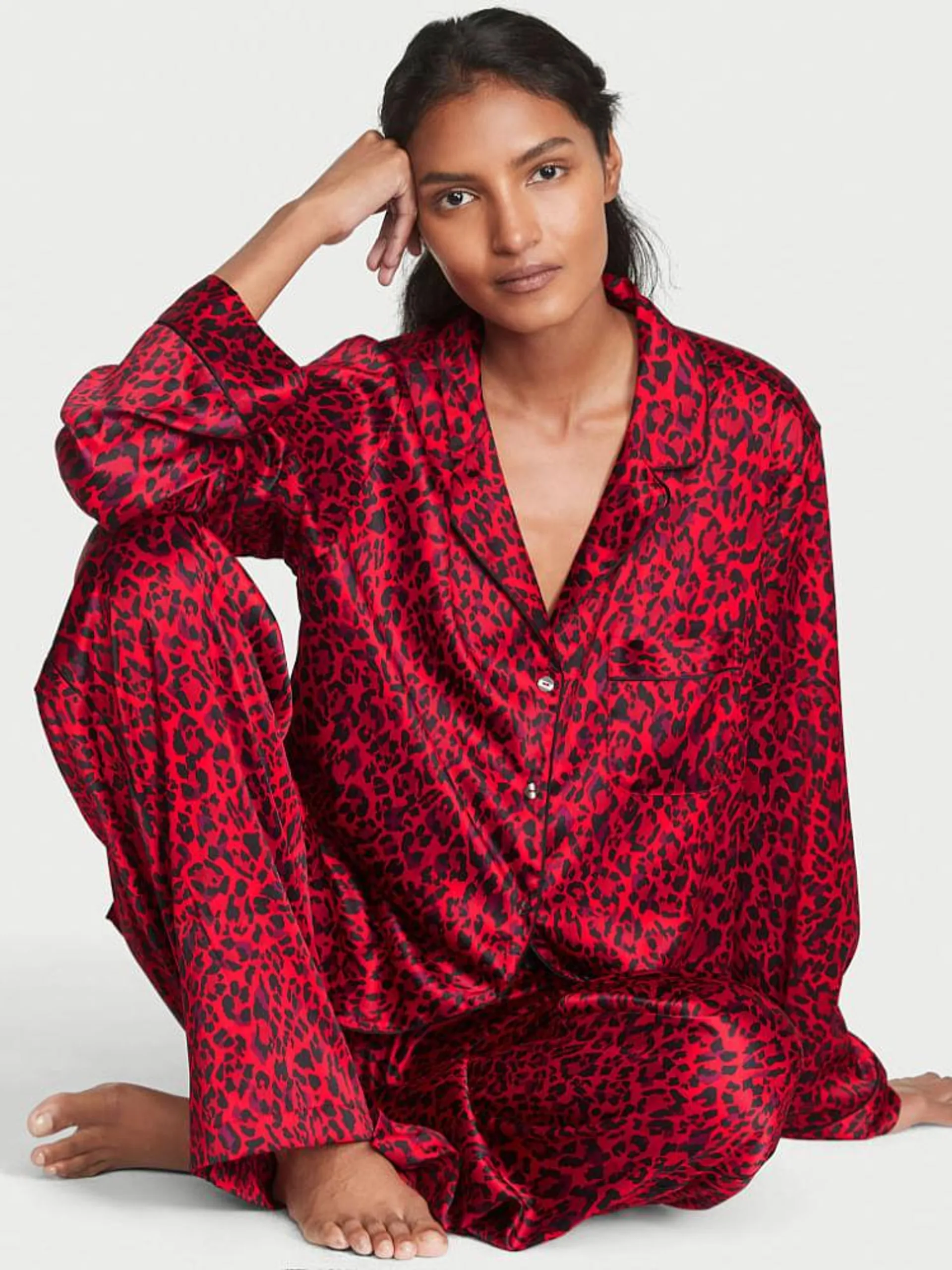Pijama Pantalón de Satén Multicolor