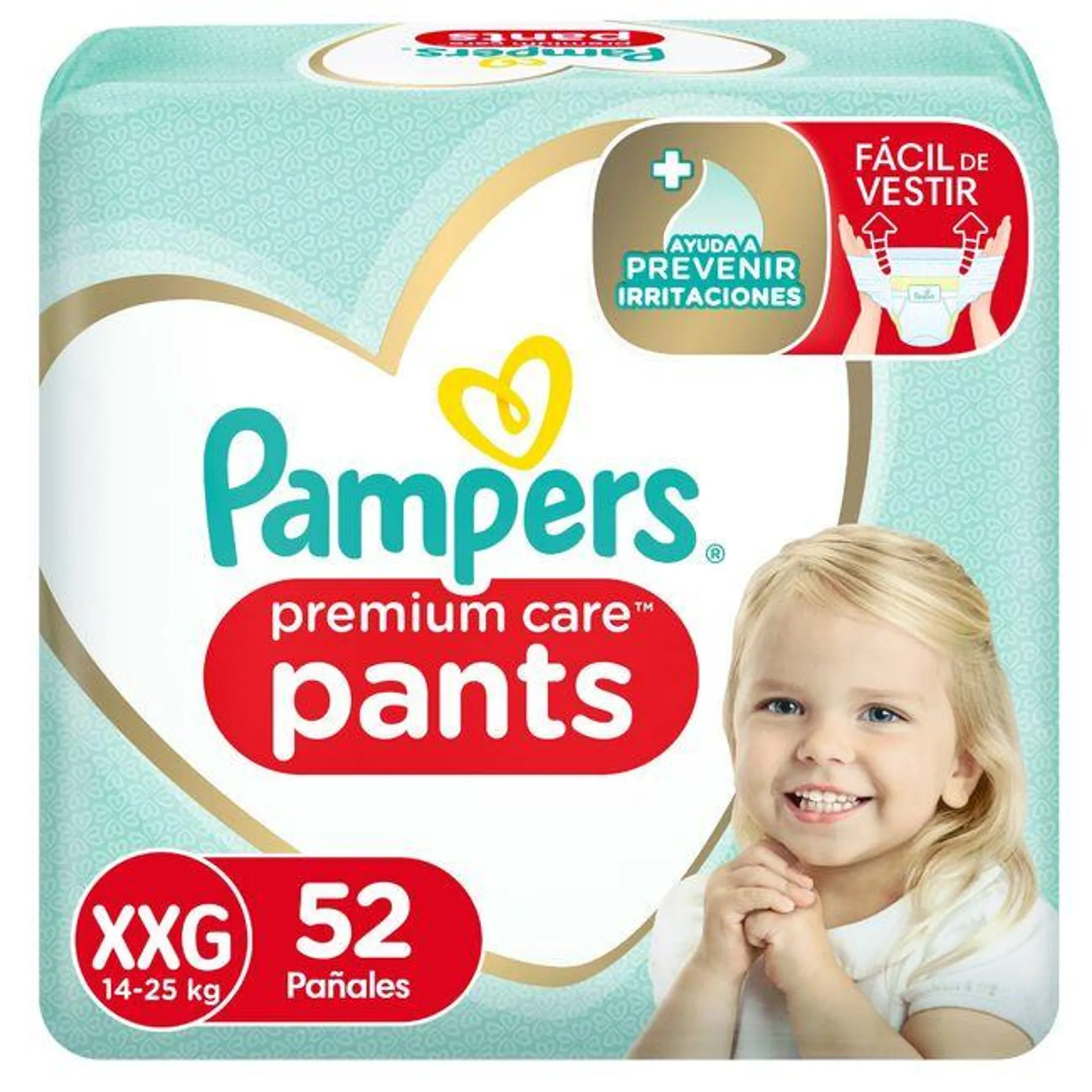 Pañales Pants Pampers Premium Care Talla XXG 52 un.