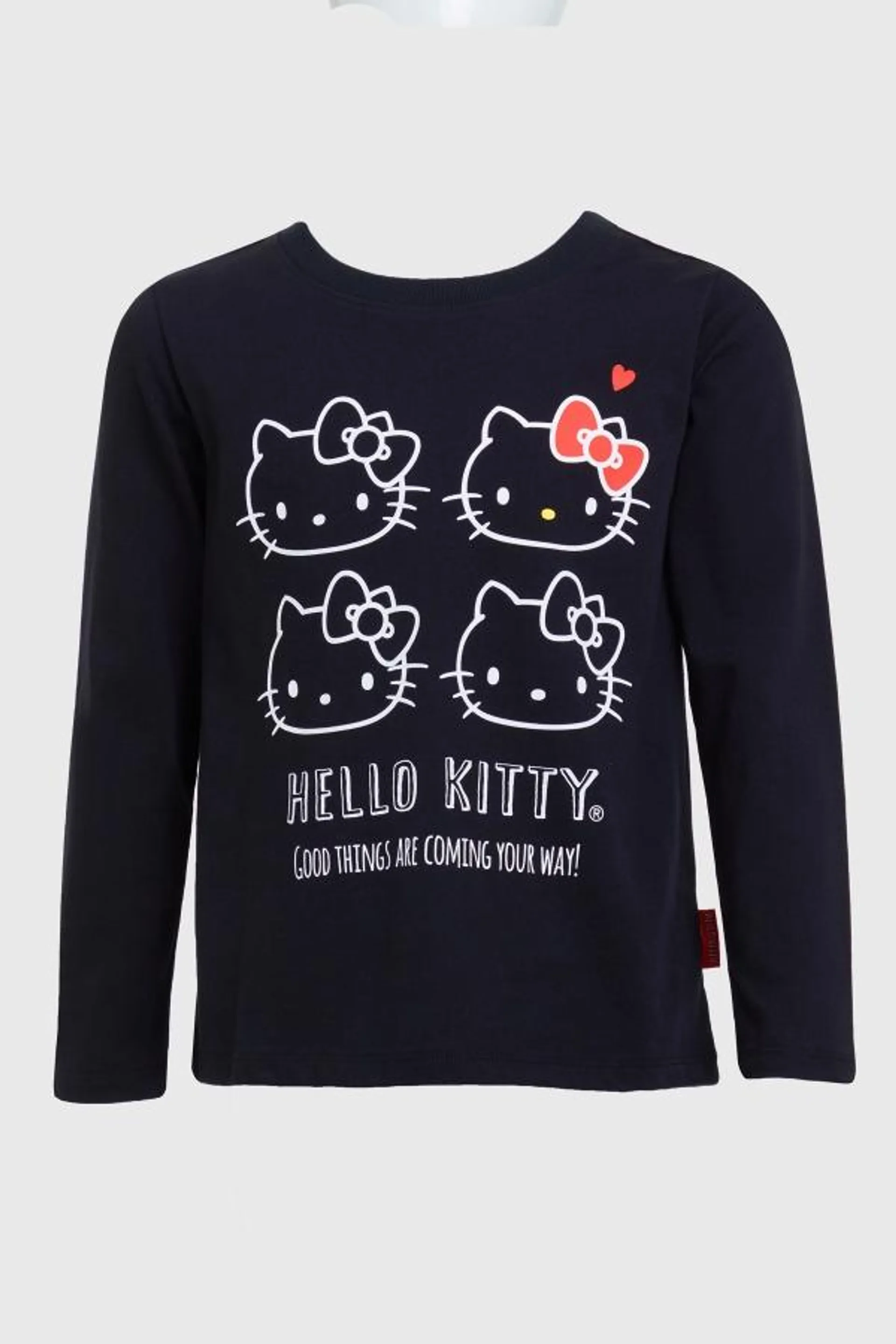 Polera niÑa hello kitty negro