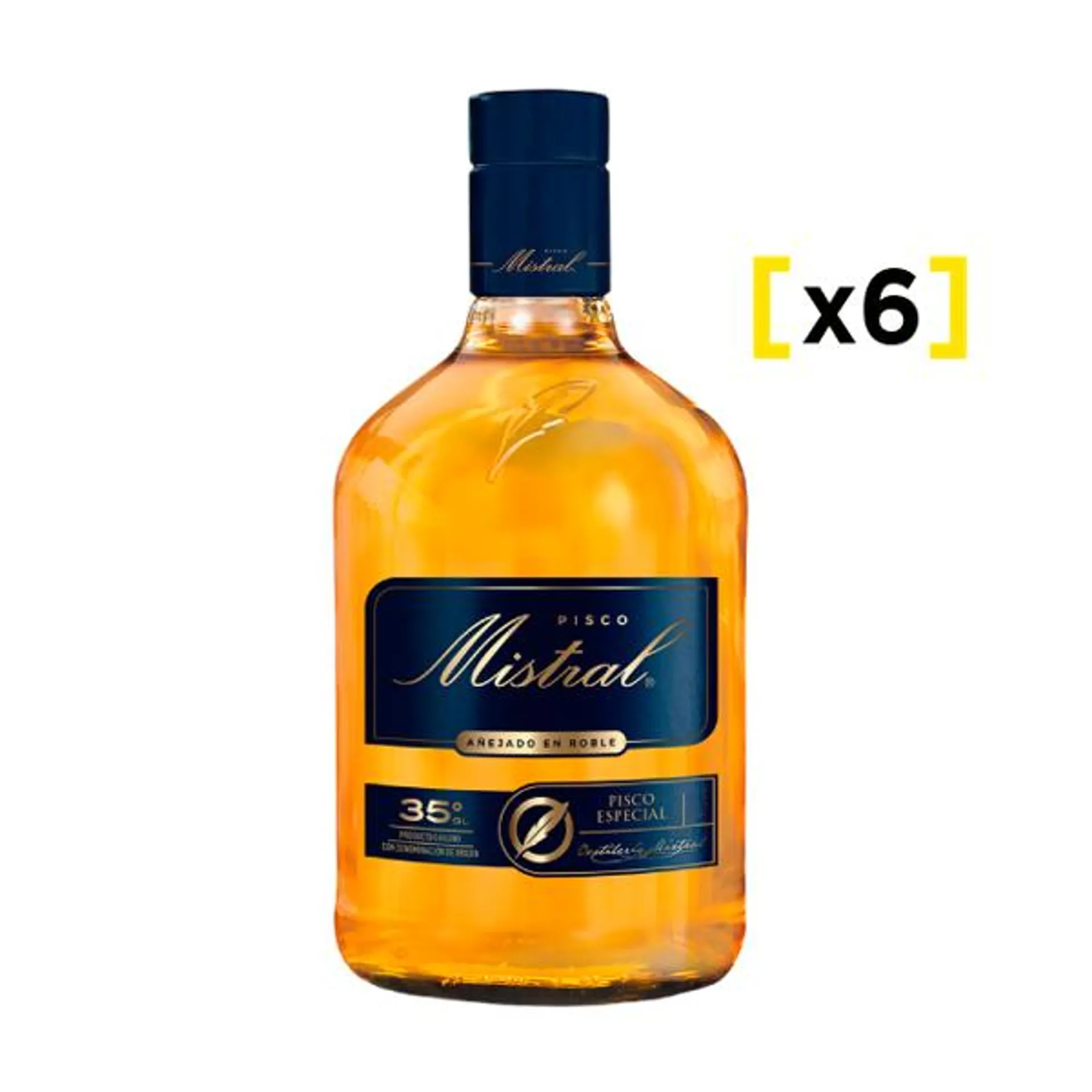 Pisco Mistral 35º Botella 750cc x6