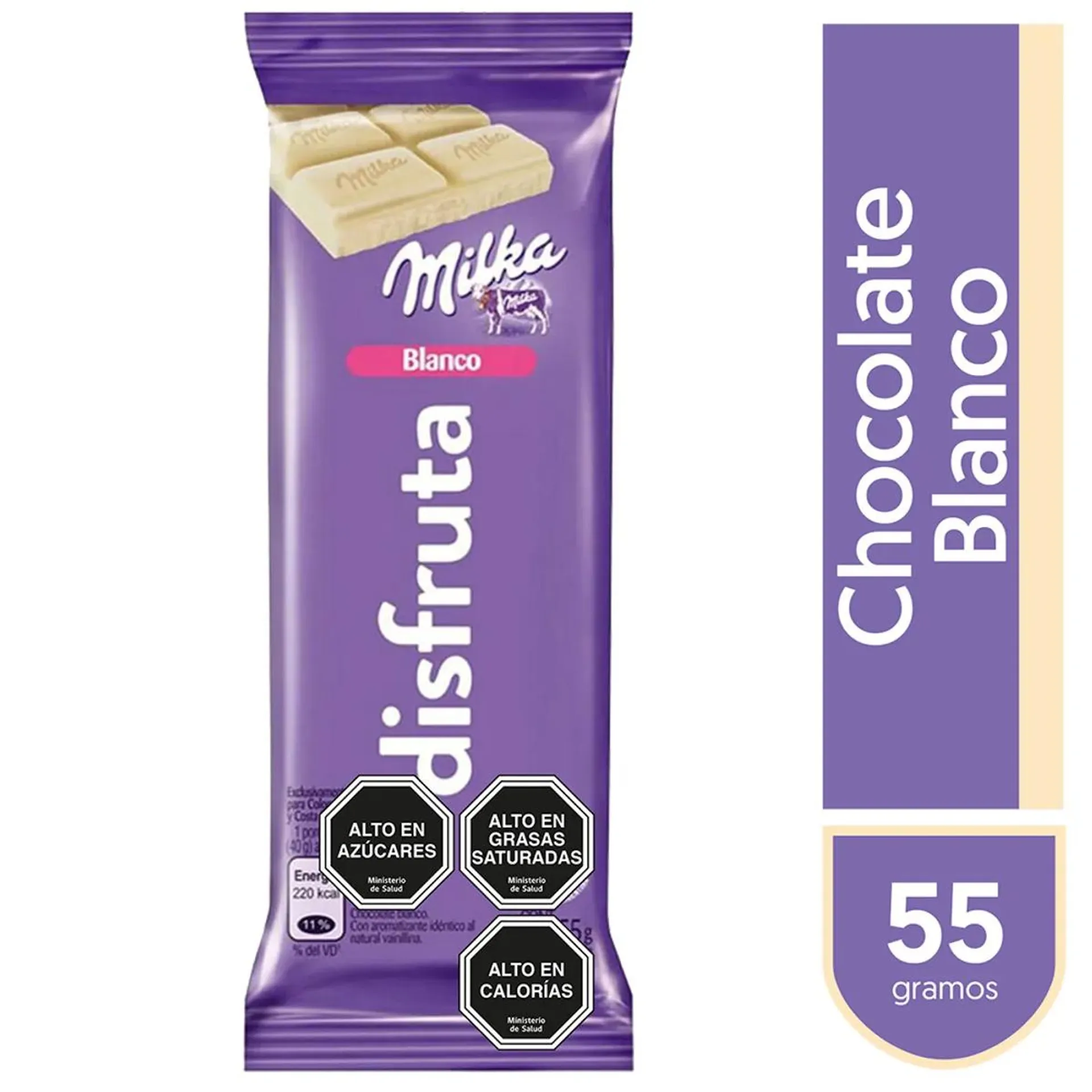 2 x Chocolate Milka Mens Blanco O Leche 55 Grs