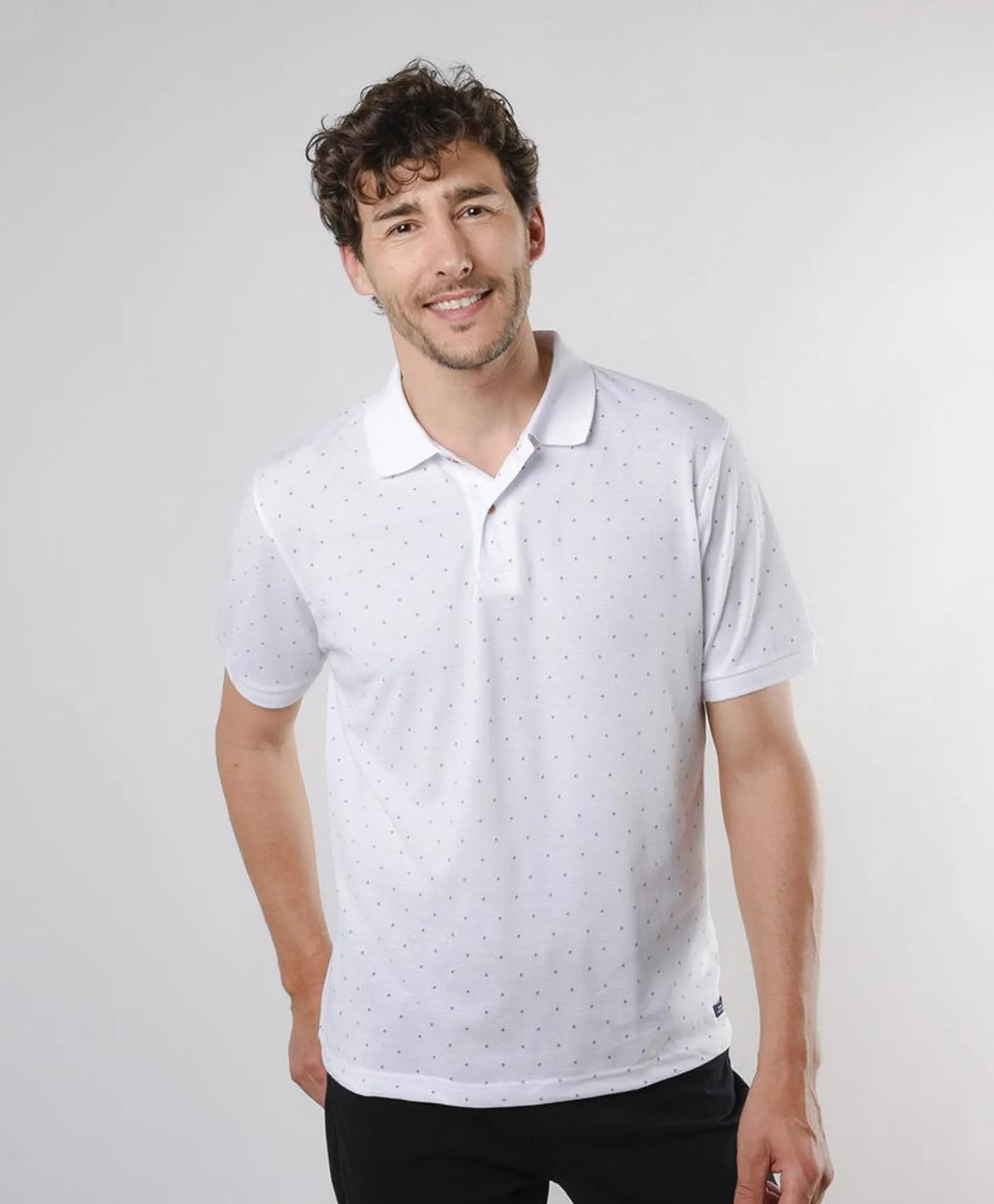 Polera hombre mini línea cuello piqué