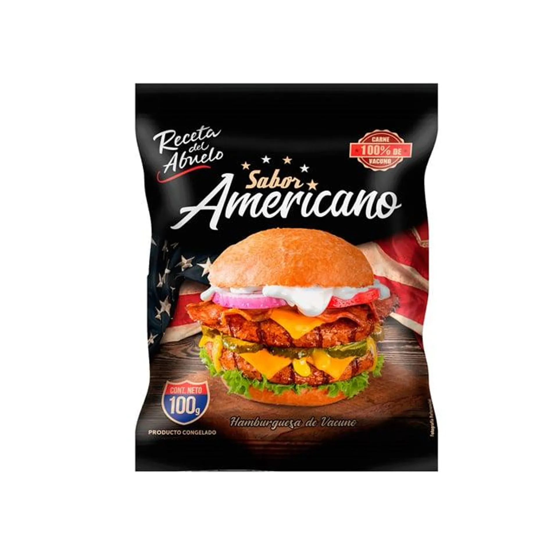 Hamburguesa Vacuno R/Abuelo Americano 100 Grs